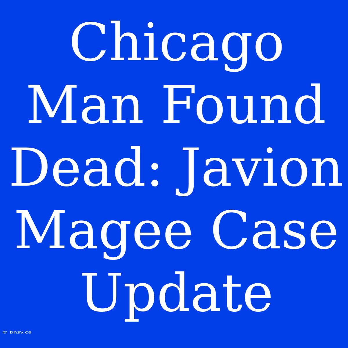 Chicago Man Found Dead: Javion Magee Case Update