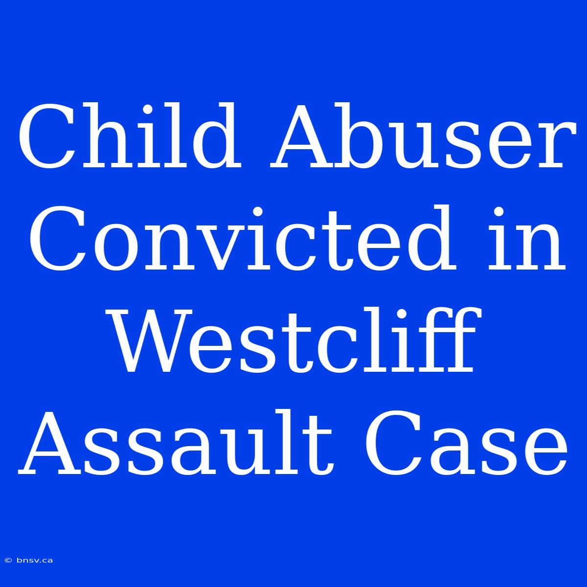 Child Abuser Convicted In Westcliff Assault Case