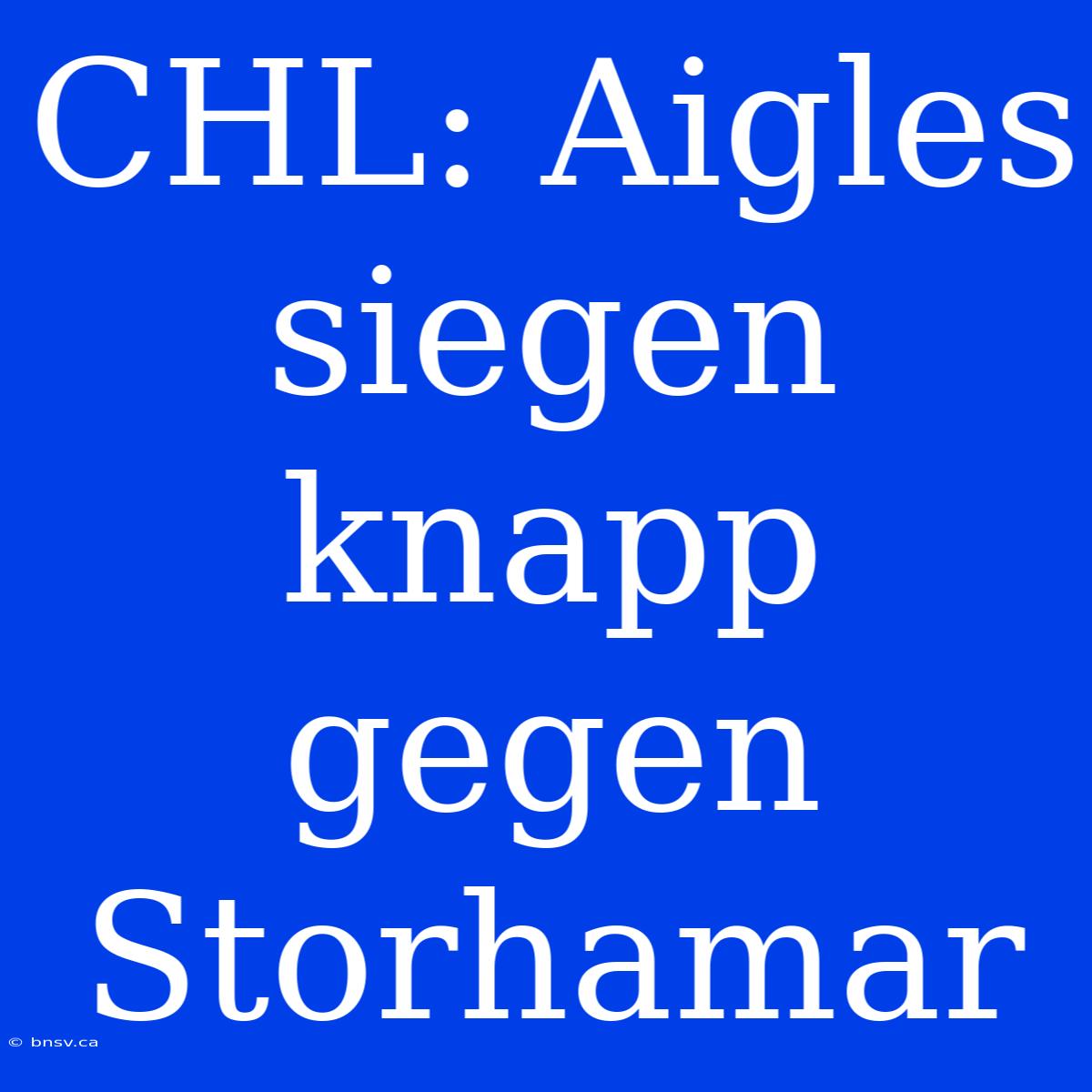 CHL: Aigles Siegen Knapp Gegen Storhamar