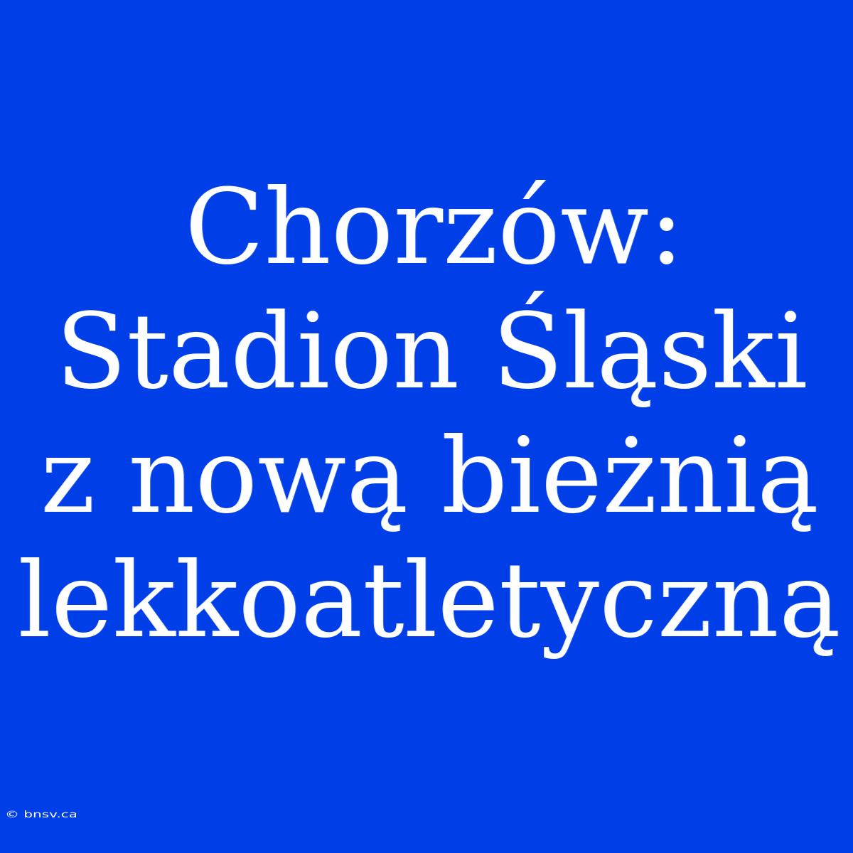 Chorzów: Stadion Śląski Z Nową Bieżnią Lekkoatletyczną