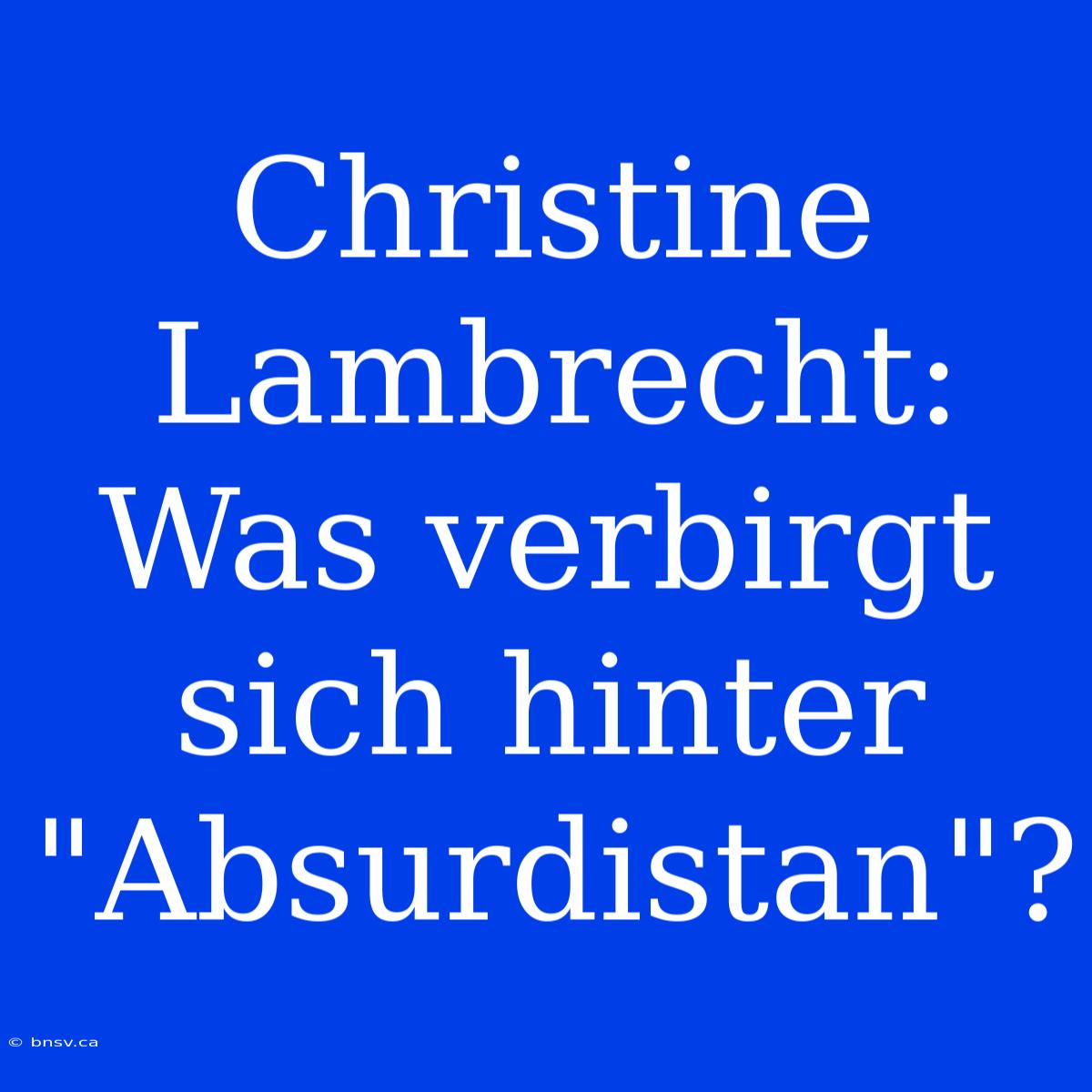 Christine Lambrecht: Was Verbirgt Sich Hinter 