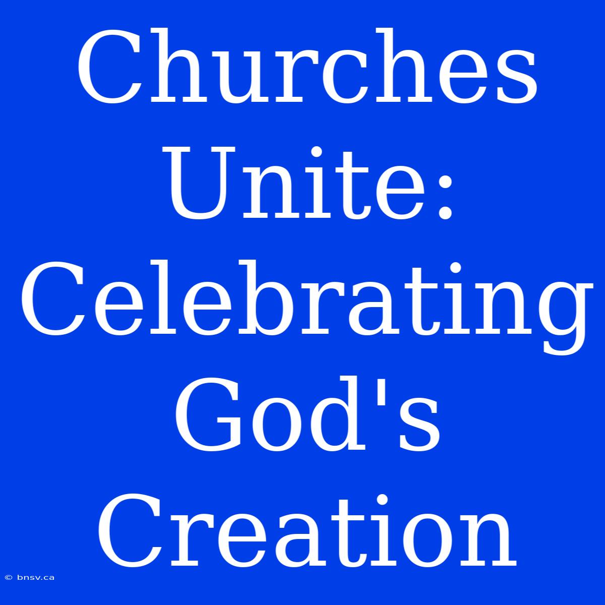 Churches Unite: Celebrating God's Creation