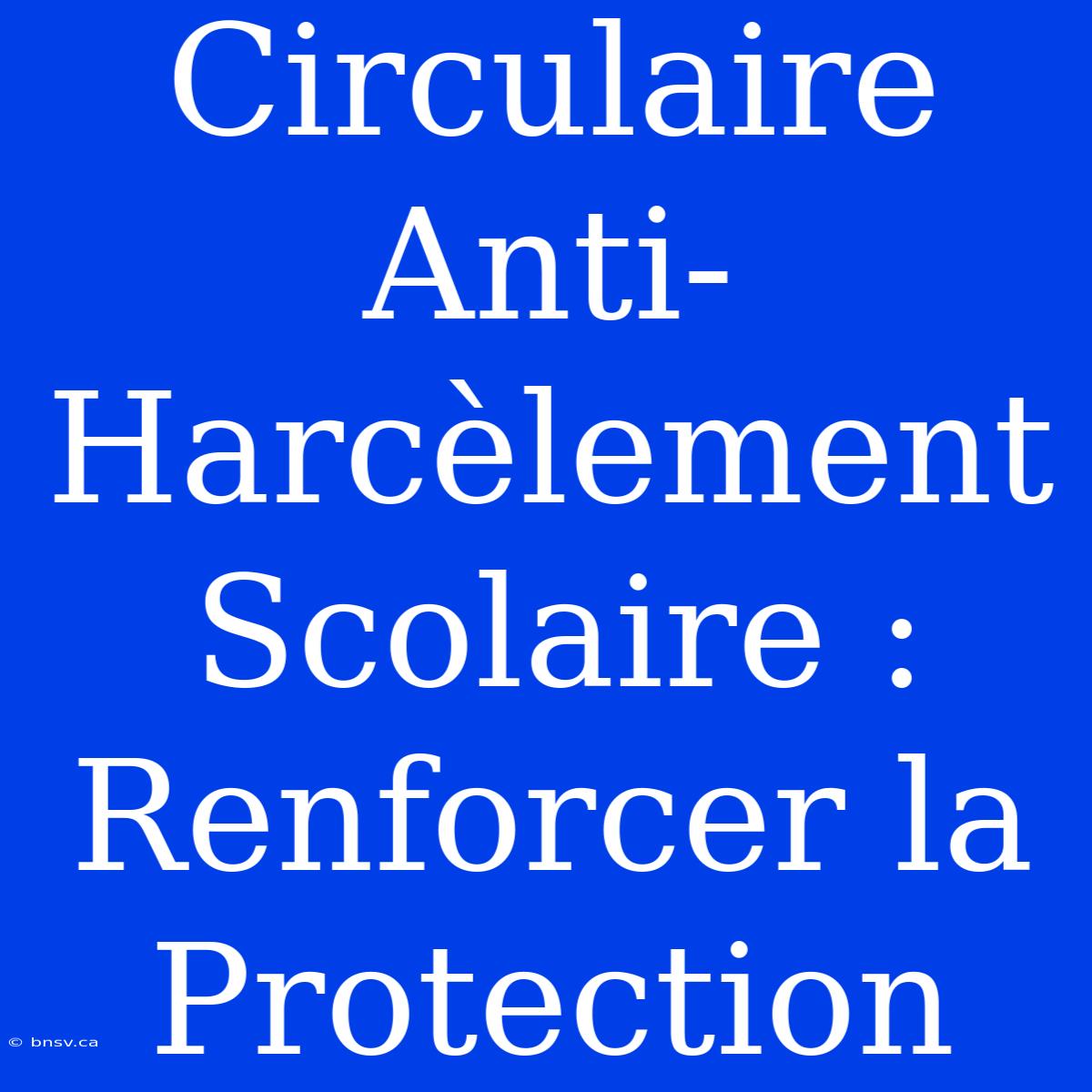 Circulaire Anti-Harcèlement Scolaire : Renforcer La Protection