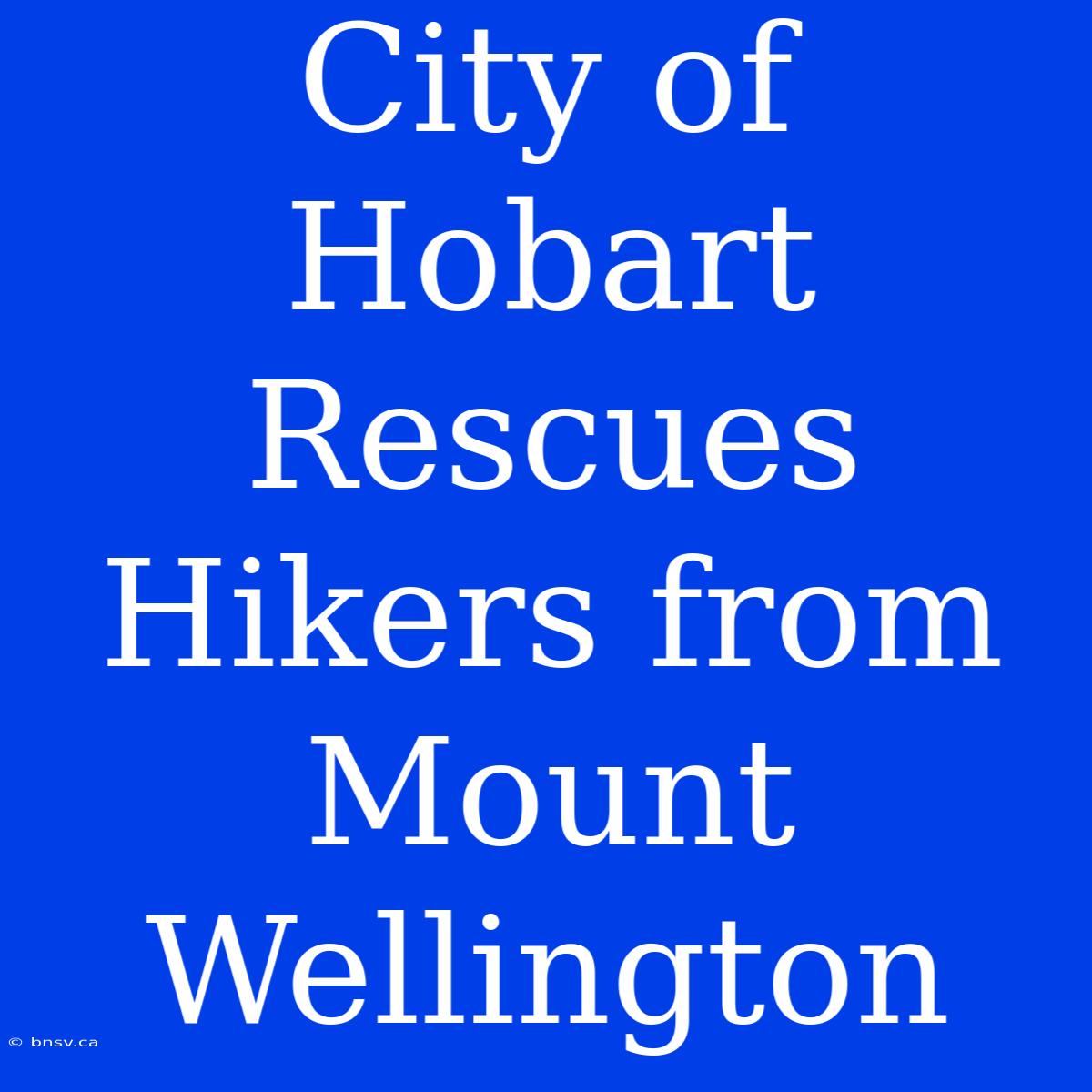 City Of Hobart Rescues Hikers From Mount Wellington