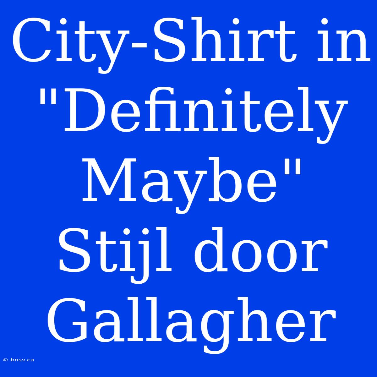 City-Shirt In 