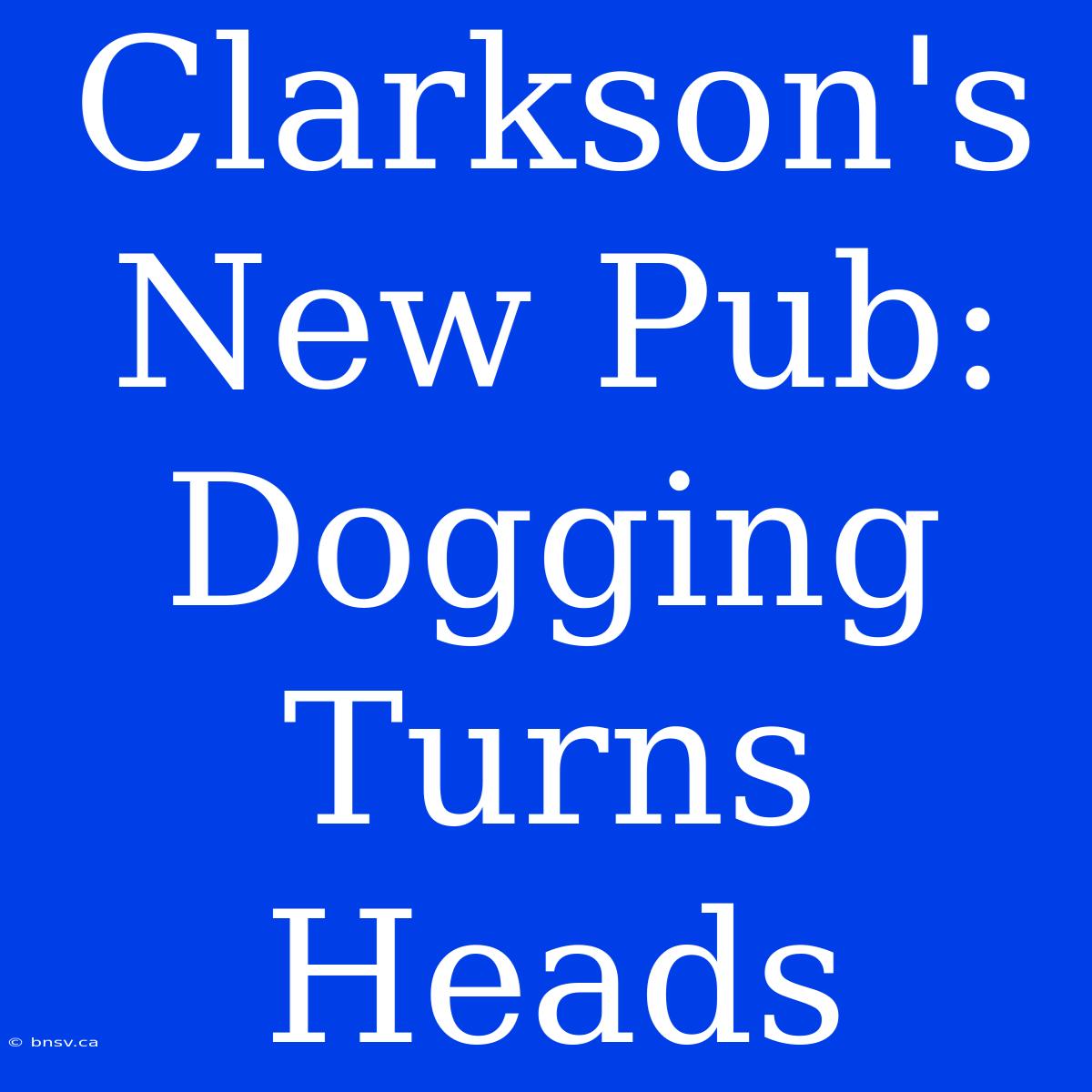 Clarkson's New Pub: Dogging Turns Heads