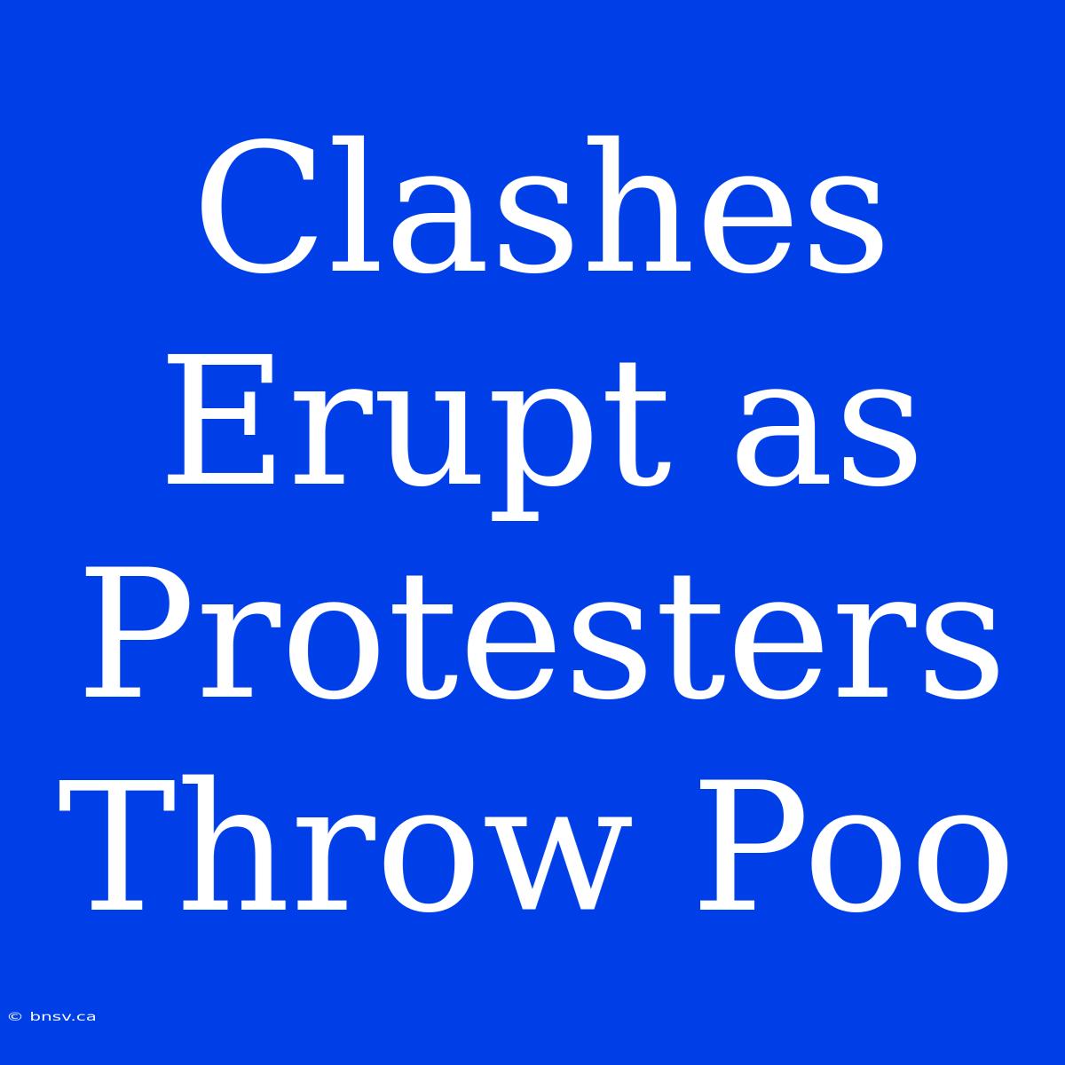 Clashes Erupt As Protesters Throw Poo