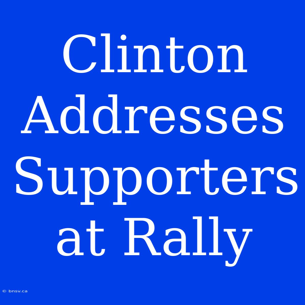 Clinton Addresses Supporters At Rally