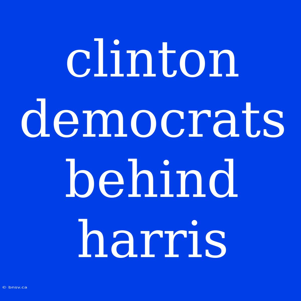 Clinton Democrats Behind Harris