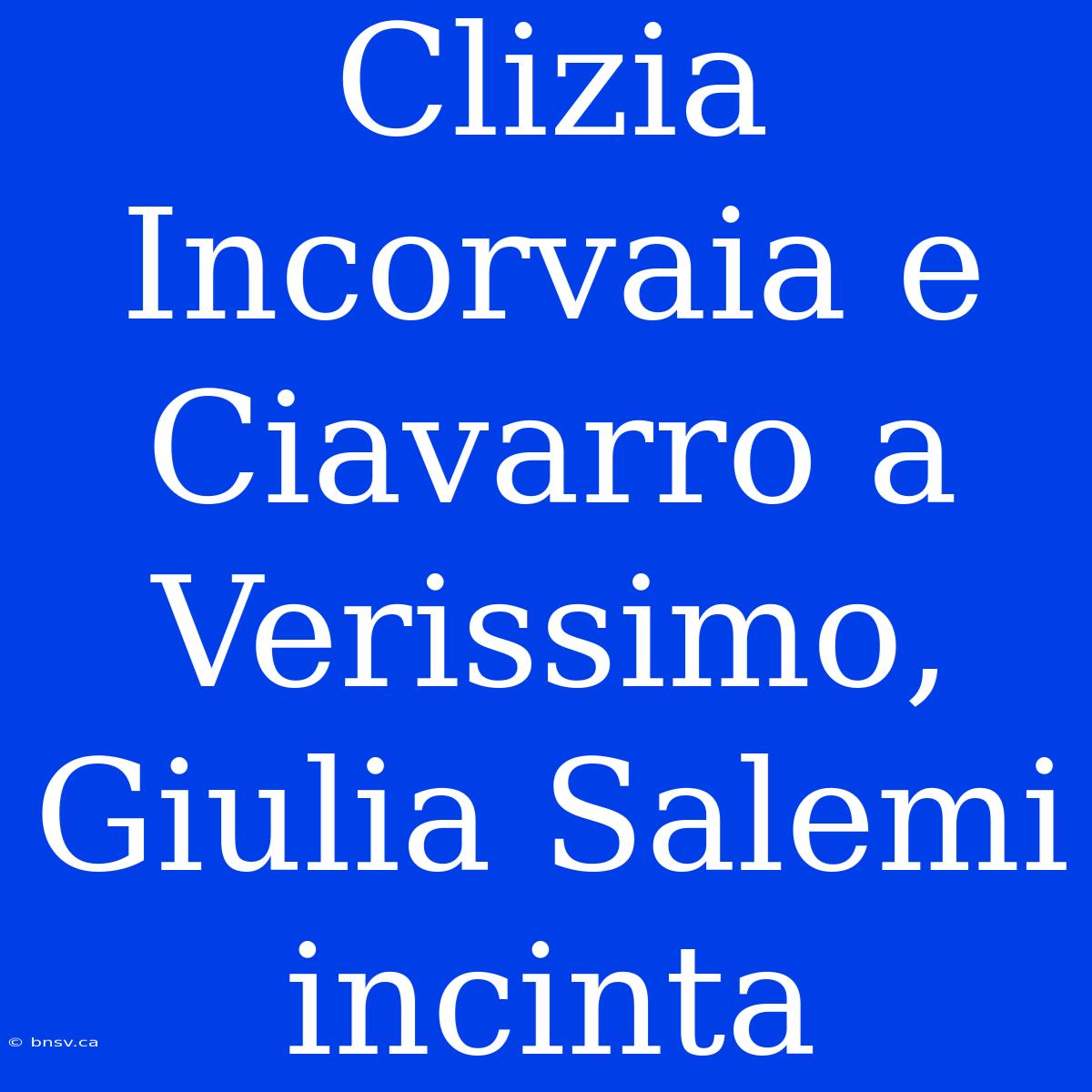 Clizia Incorvaia E Ciavarro A Verissimo, Giulia Salemi Incinta