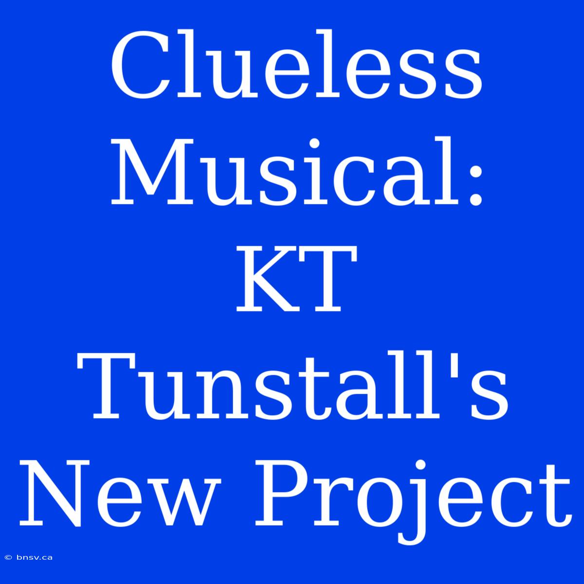 Clueless Musical:  KT Tunstall's New Project