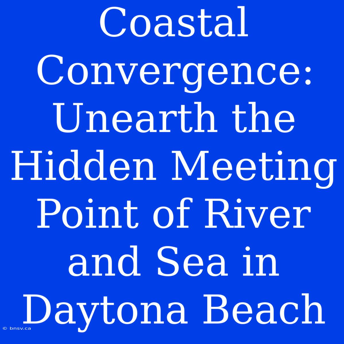 Coastal Convergence: Unearth The Hidden Meeting Point Of River And Sea In Daytona Beach