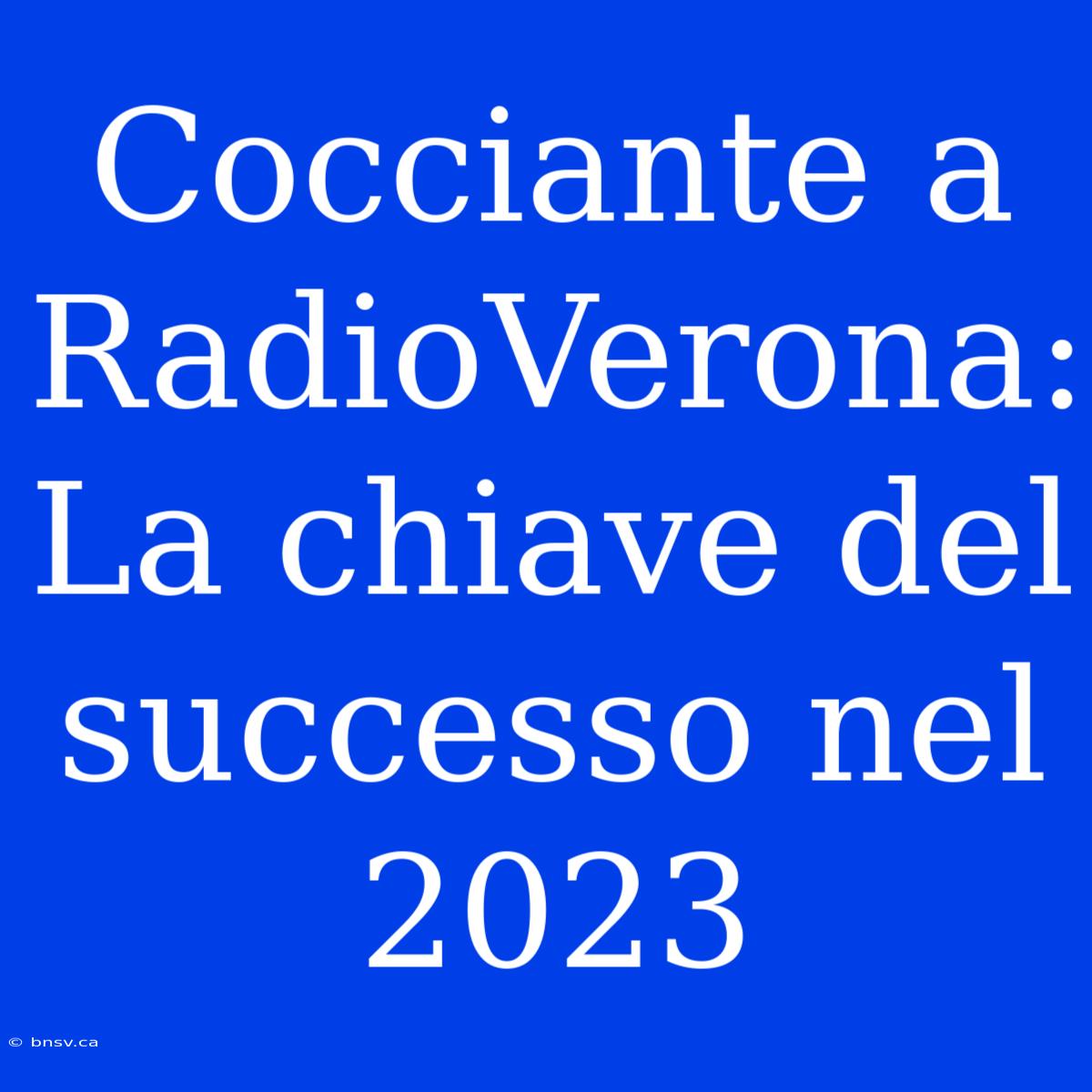 Cocciante A RadioVerona: La Chiave Del Successo Nel 2023