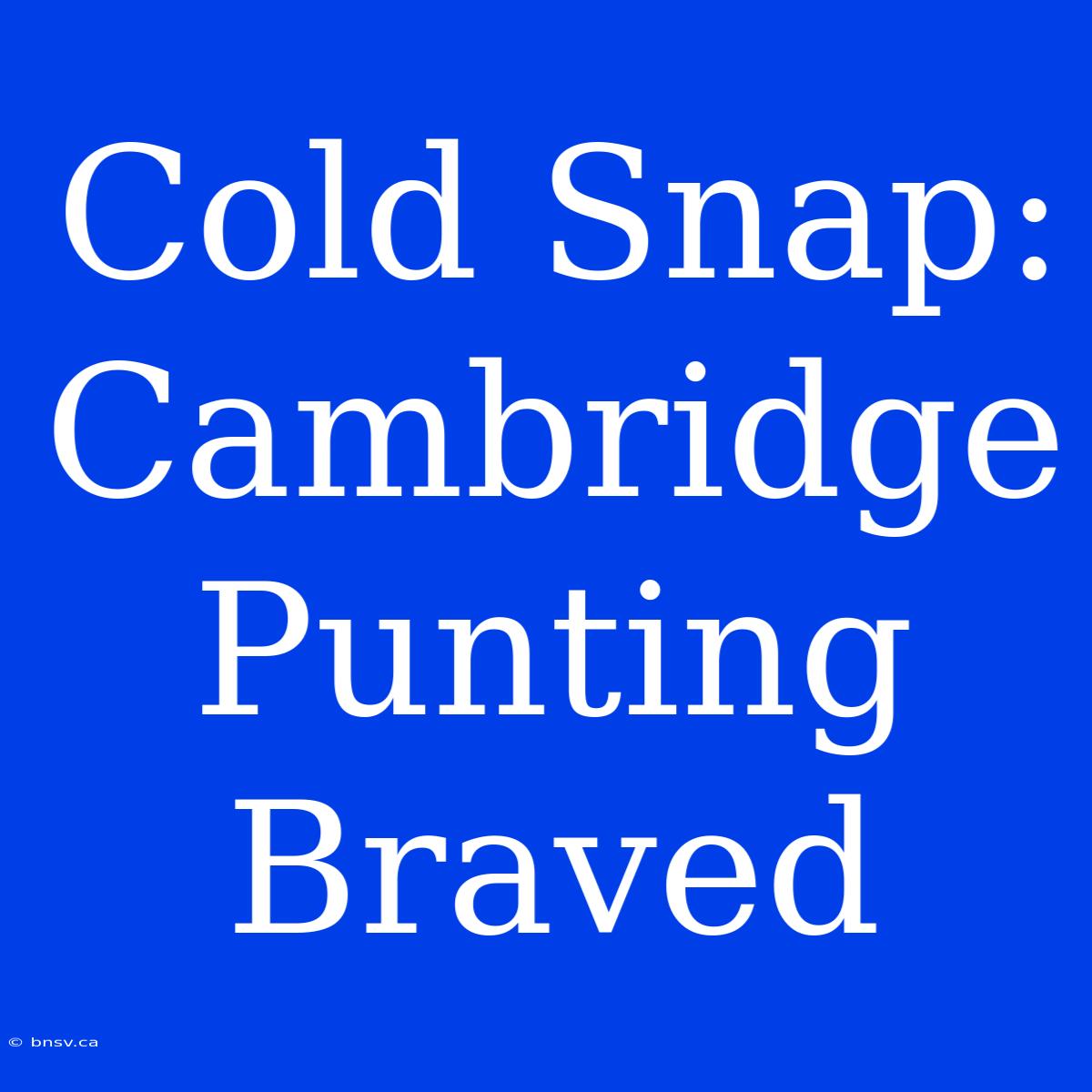 Cold Snap: Cambridge Punting Braved