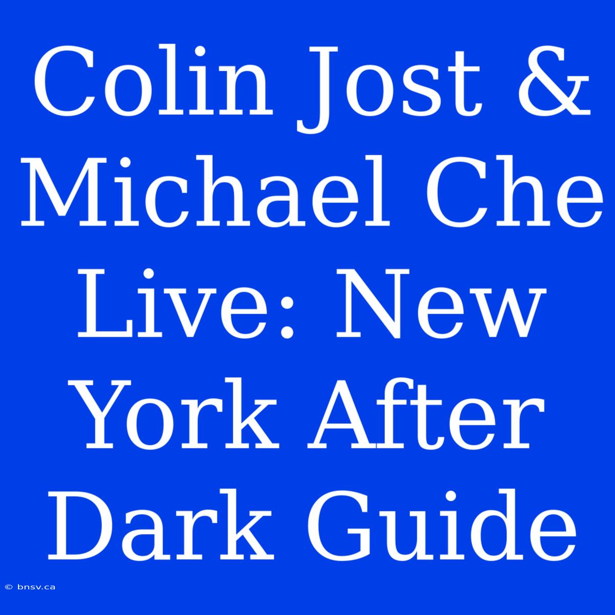 Colin Jost & Michael Che Live: New York After Dark Guide