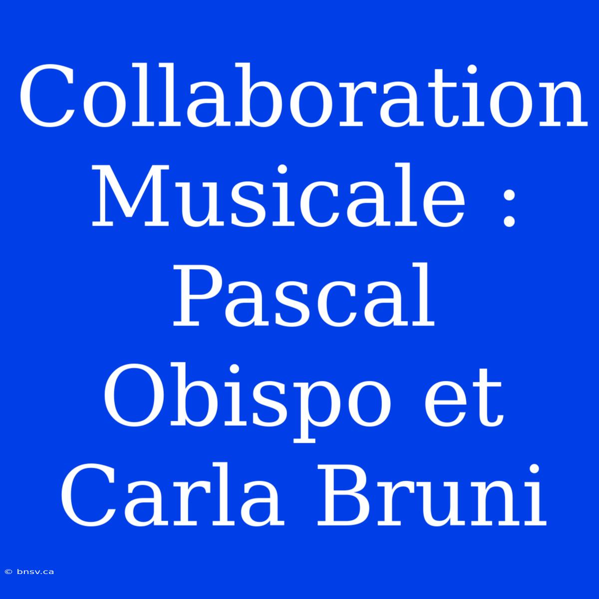 Collaboration Musicale : Pascal Obispo Et Carla Bruni