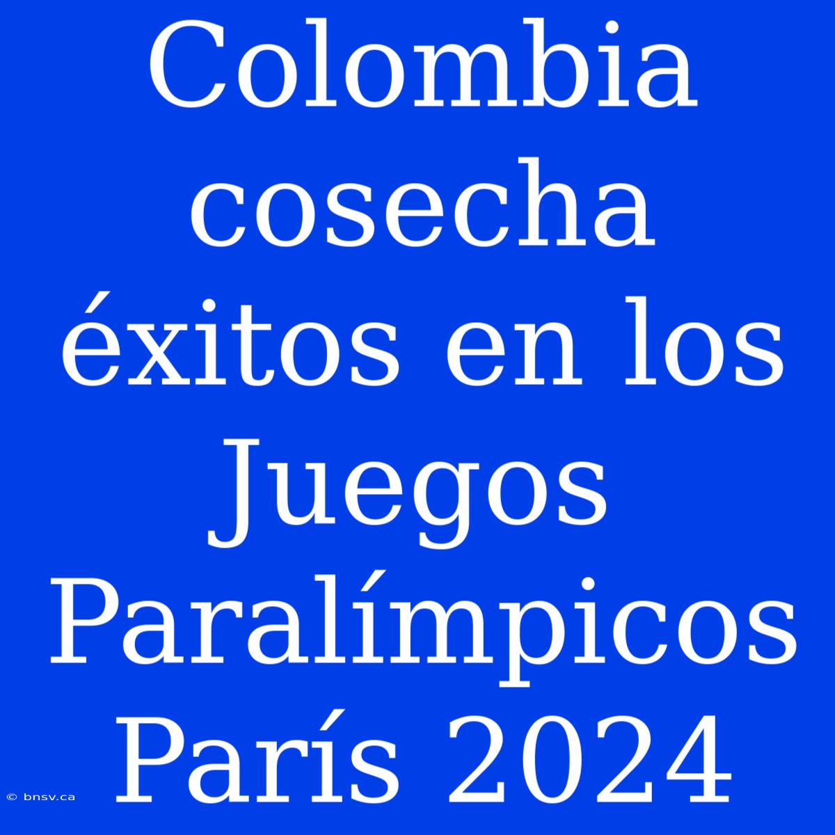 Colombia Cosecha Éxitos En Los Juegos Paralímpicos París 2024