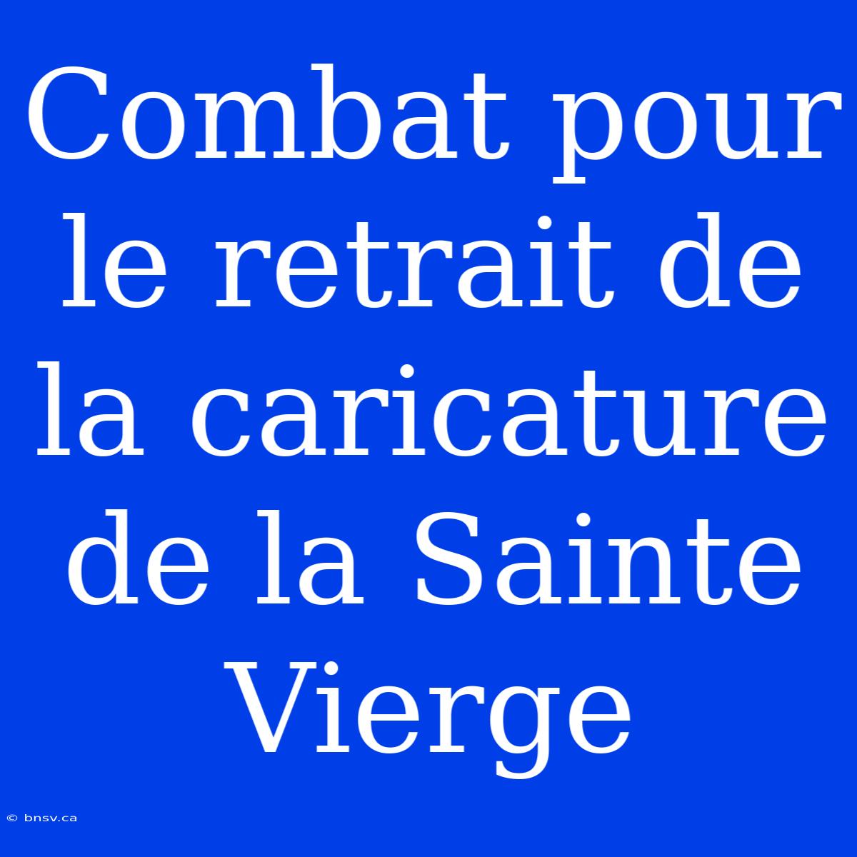 Combat Pour Le Retrait De La Caricature De La Sainte Vierge