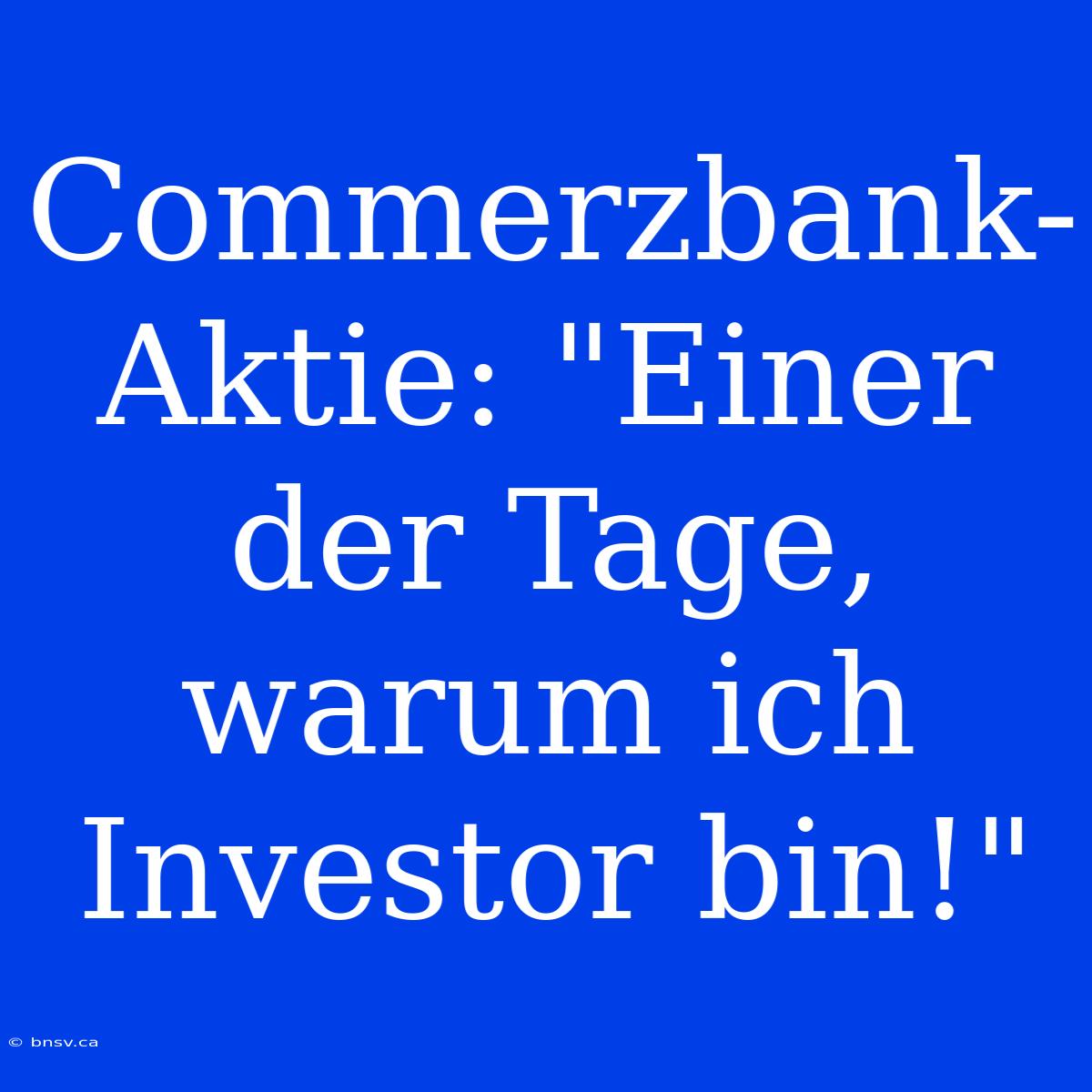 Commerzbank-Aktie: 