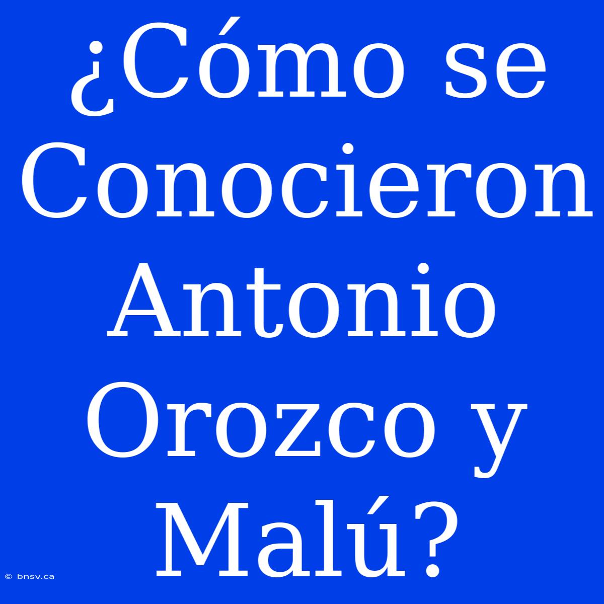 ¿Cómo Se Conocieron Antonio Orozco Y Malú?