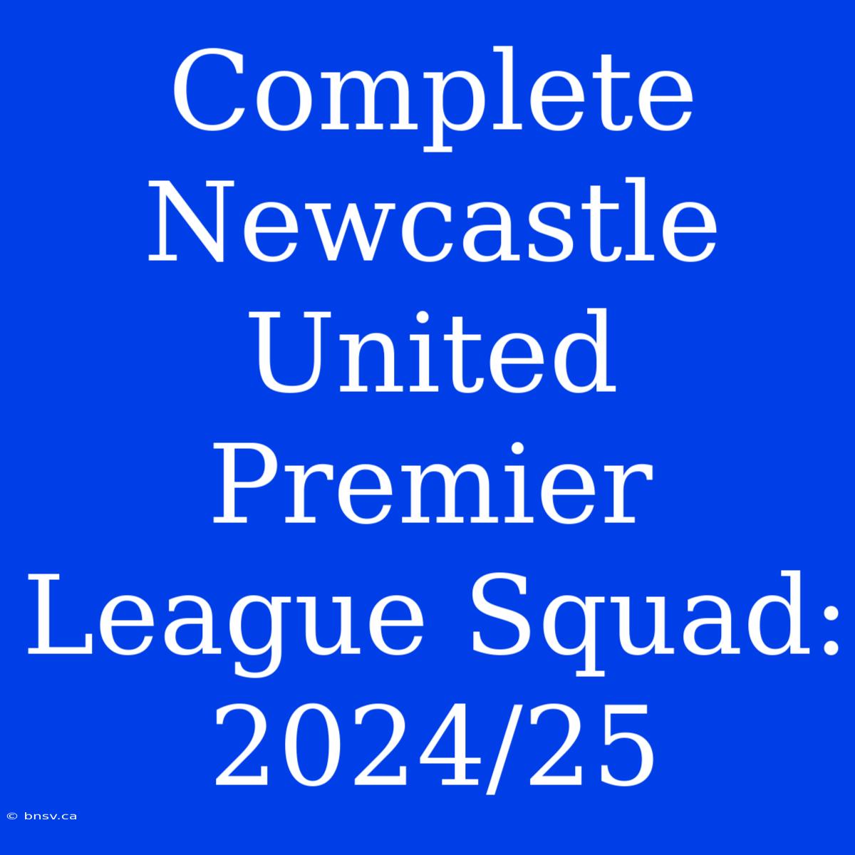 Complete Newcastle United Premier League Squad: 2024/25