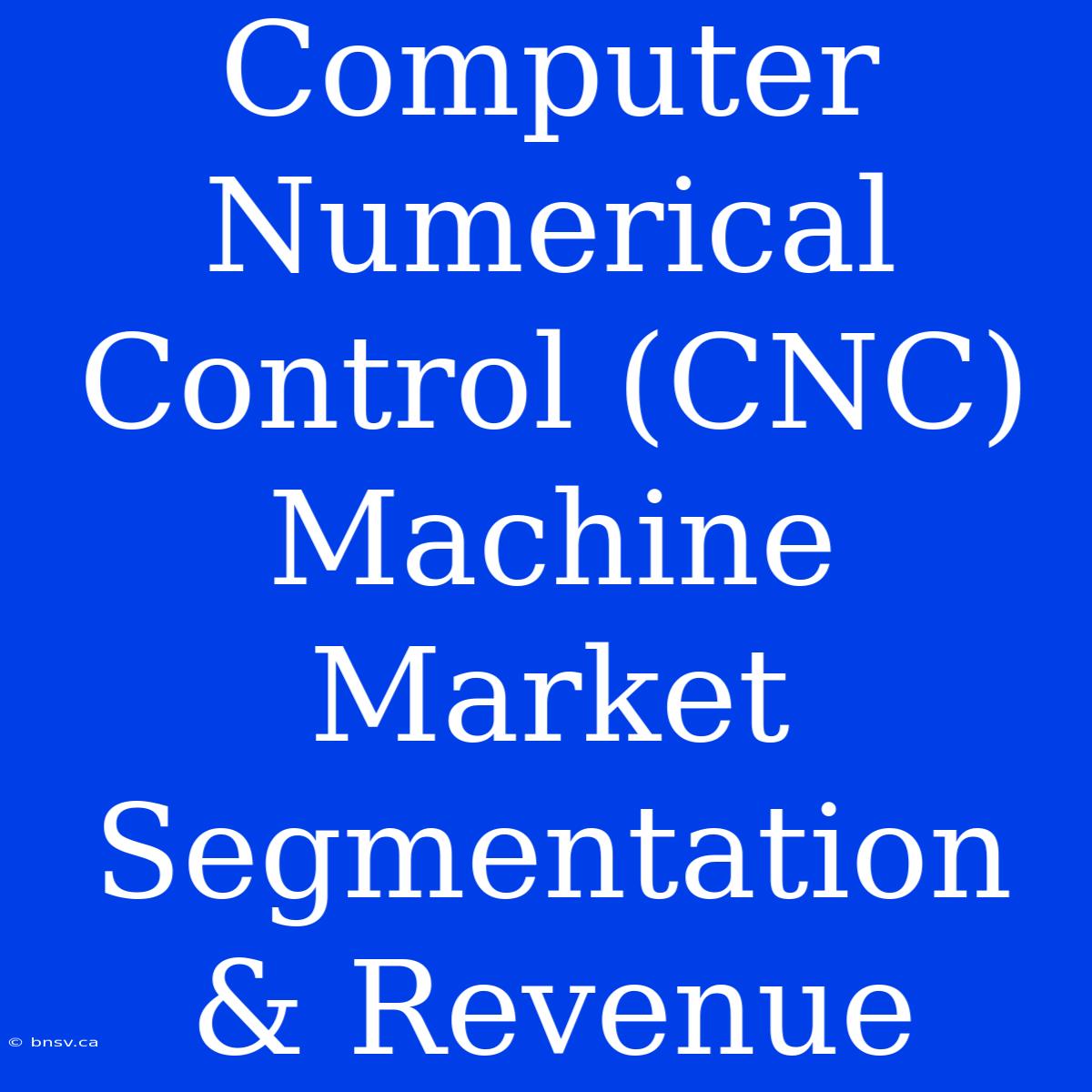 Computer Numerical Control (CNC) Machine Market Segmentation & Revenue