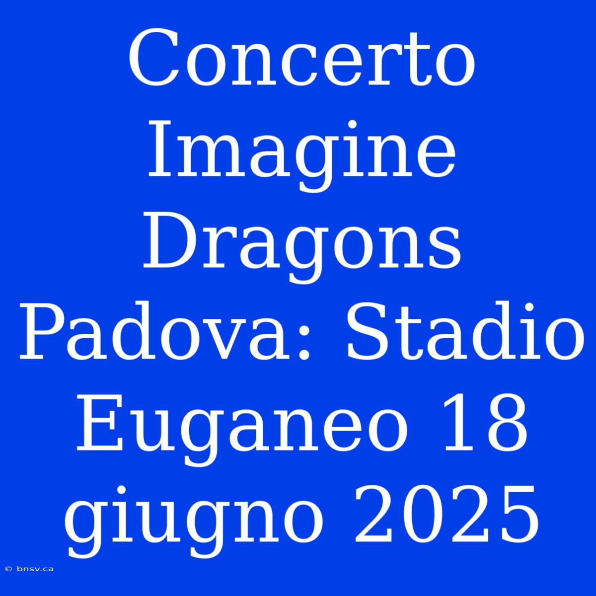 Concerto Imagine Dragons Padova: Stadio Euganeo 18 Giugno 2025