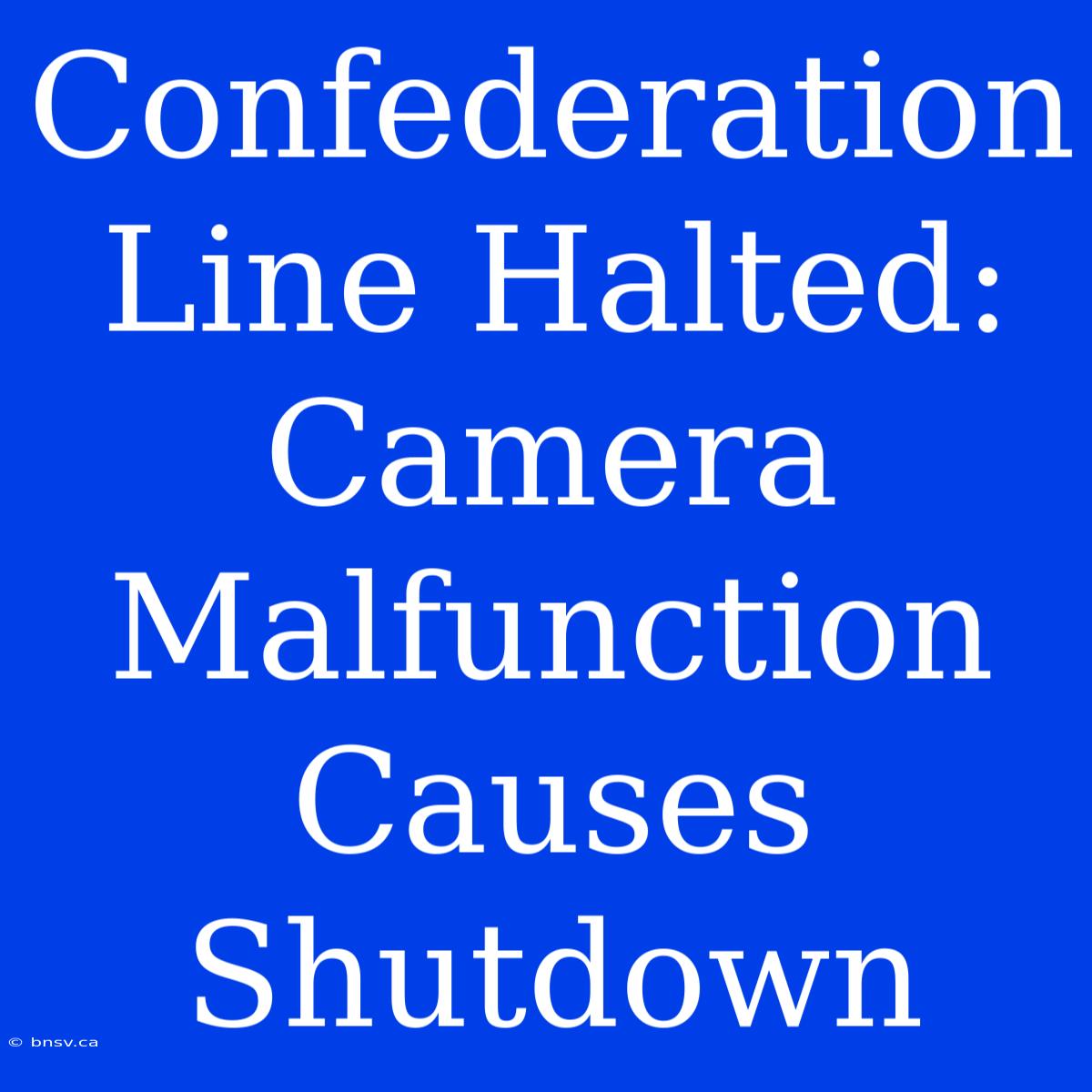 Confederation Line Halted: Camera Malfunction Causes Shutdown