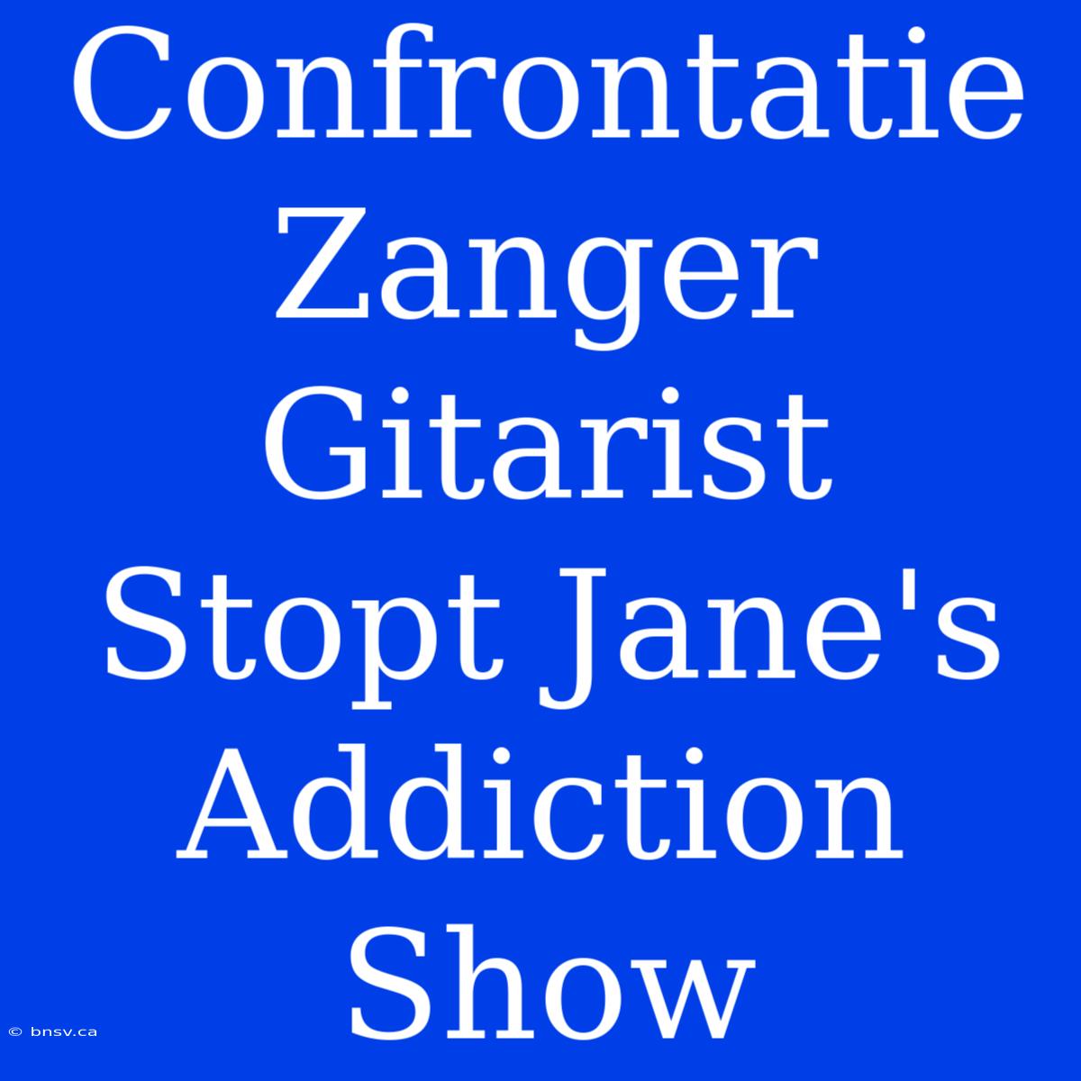 Confrontatie Zanger Gitarist Stopt Jane's Addiction Show