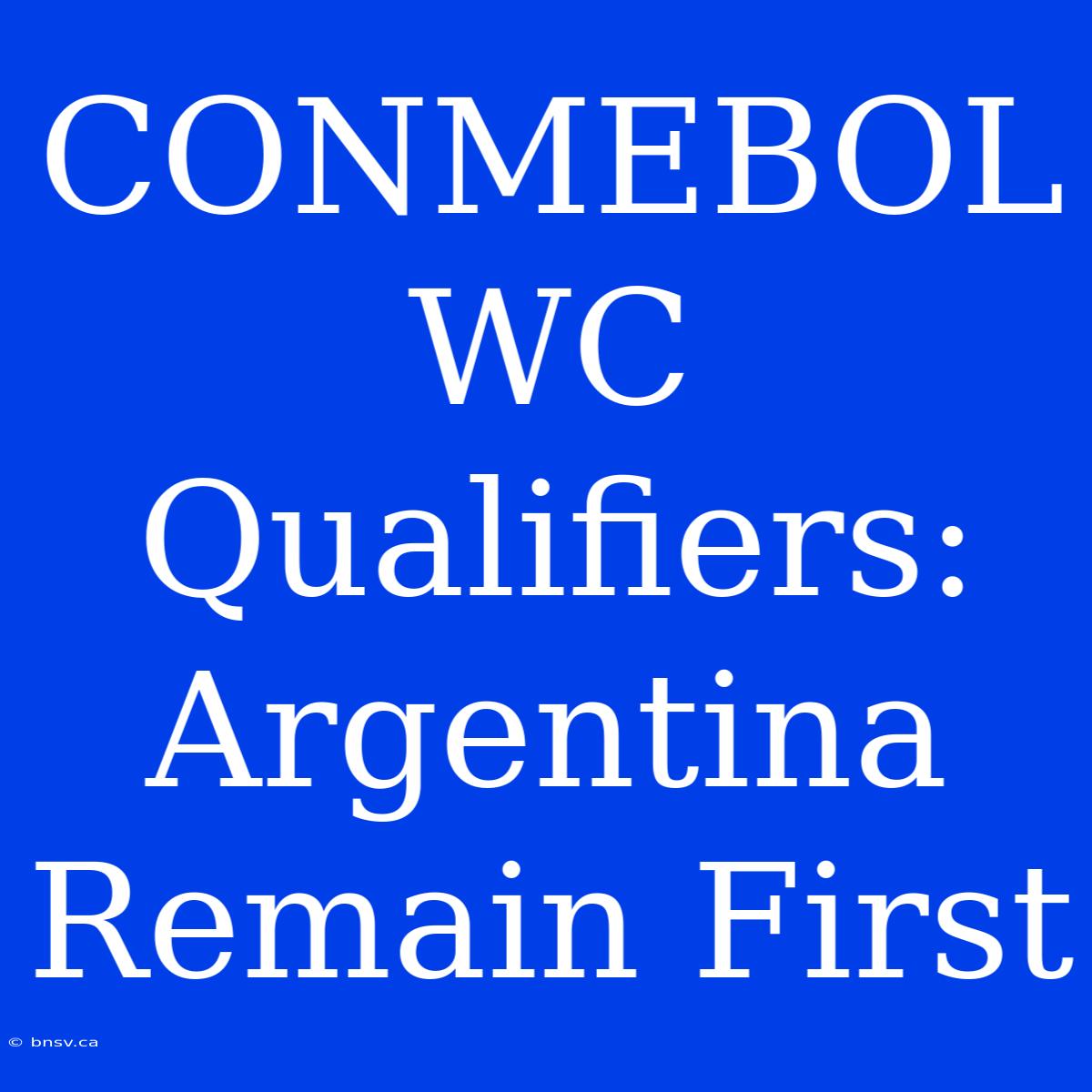 CONMEBOL WC Qualifiers: Argentina Remain First