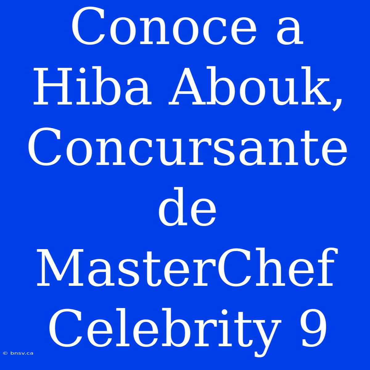 Conoce A Hiba Abouk, Concursante De MasterChef Celebrity 9