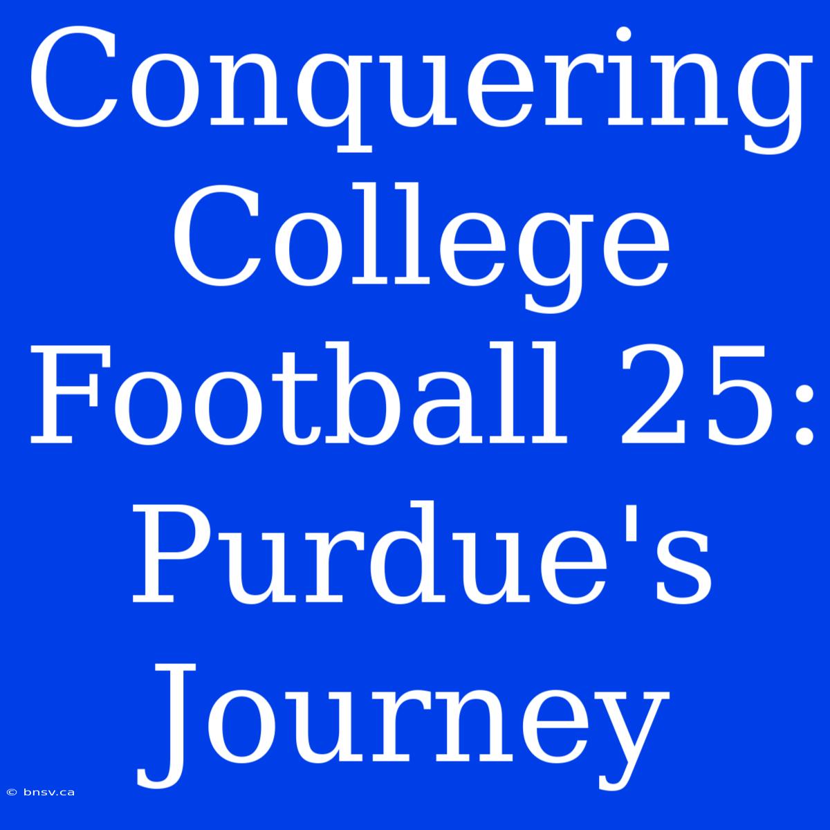 Conquering College Football 25: Purdue's Journey