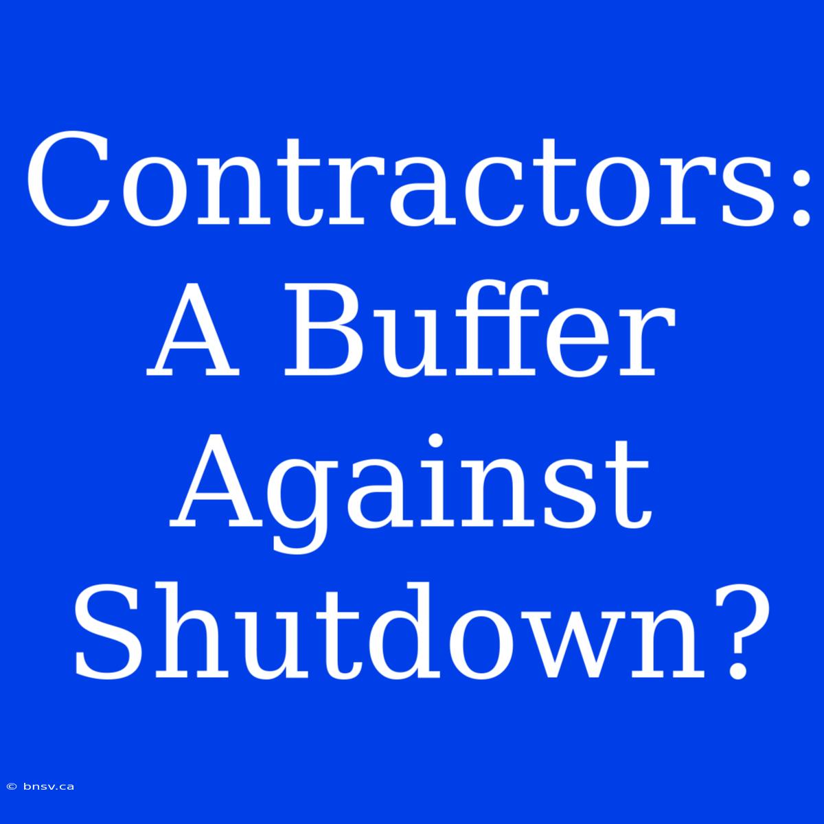 Contractors: A Buffer Against Shutdown?