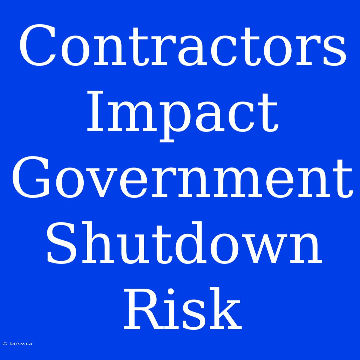 Contractors Impact Government Shutdown Risk