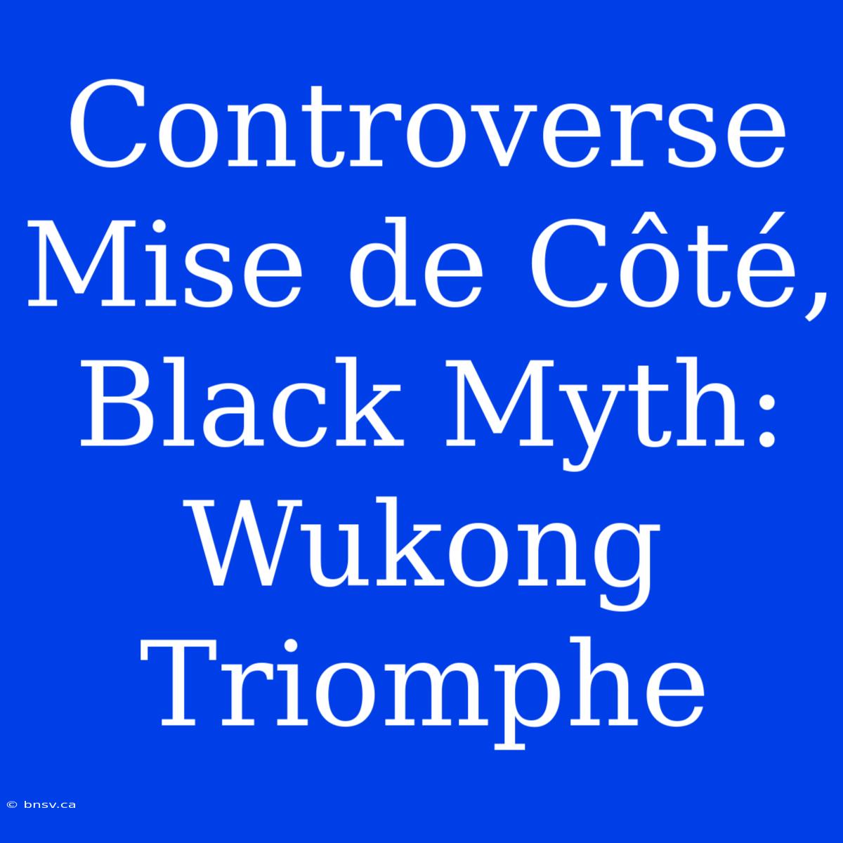 Controverse Mise De Côté, Black Myth: Wukong Triomphe