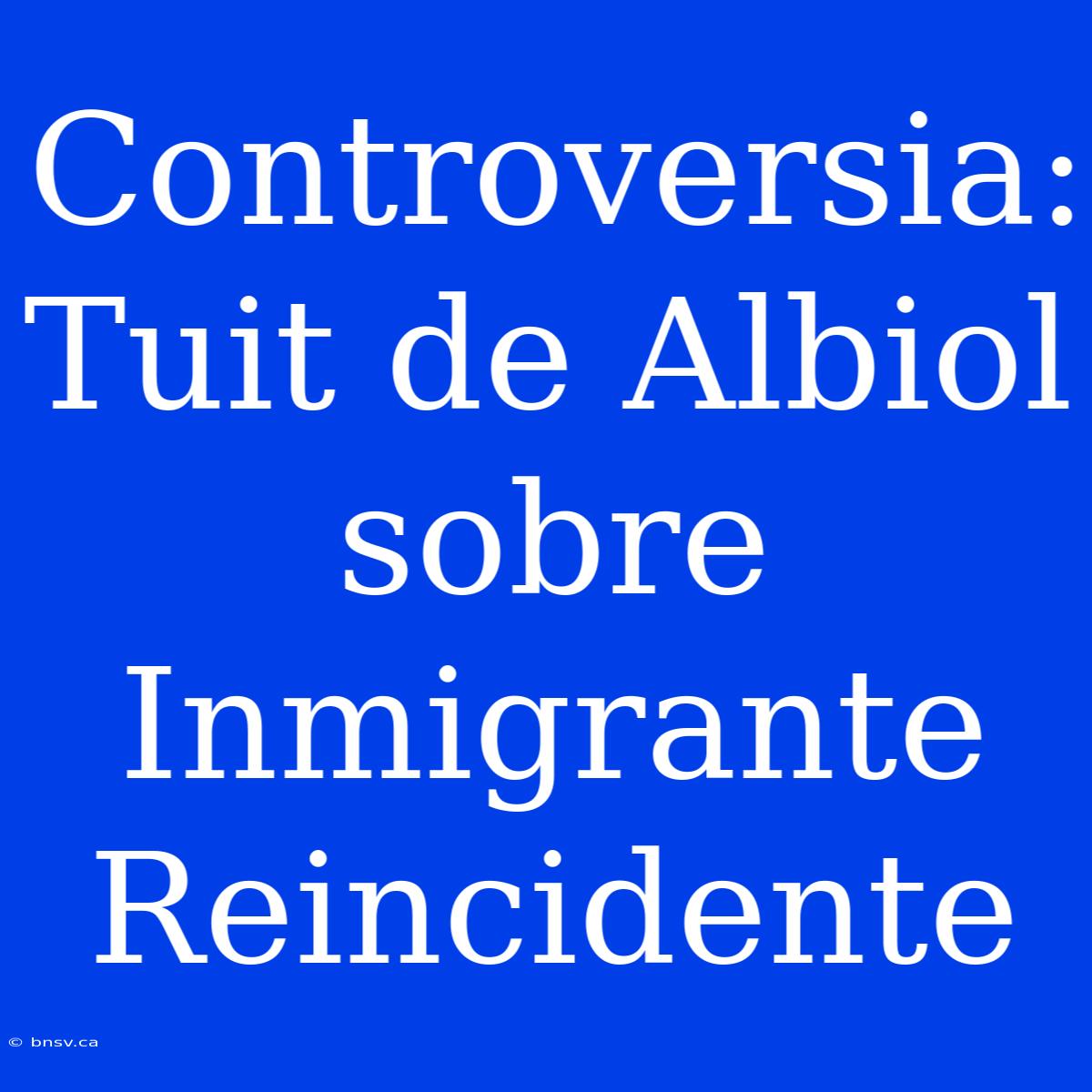 Controversia: Tuit De Albiol Sobre Inmigrante Reincidente