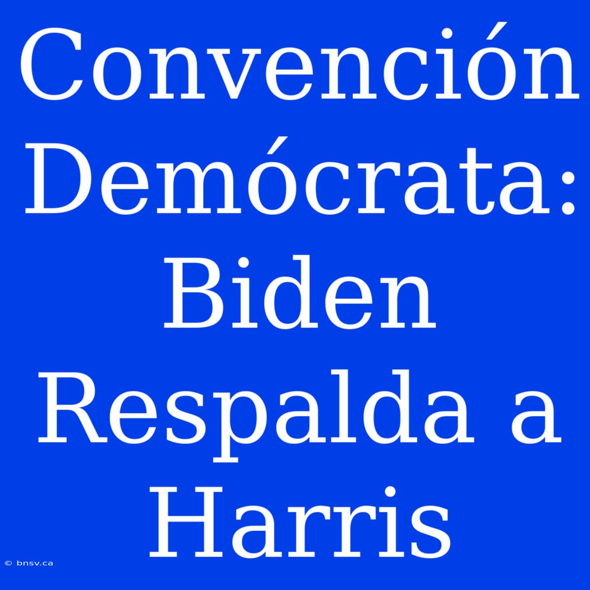 Convención Demócrata: Biden Respalda A Harris