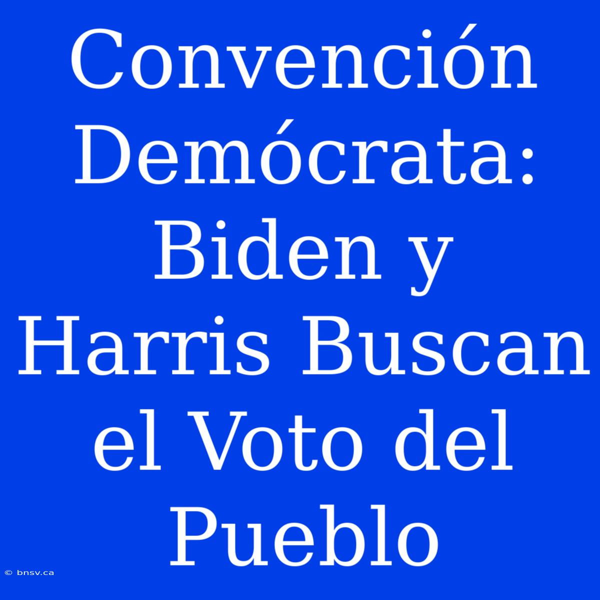 Convención Demócrata: Biden Y Harris Buscan El Voto Del Pueblo