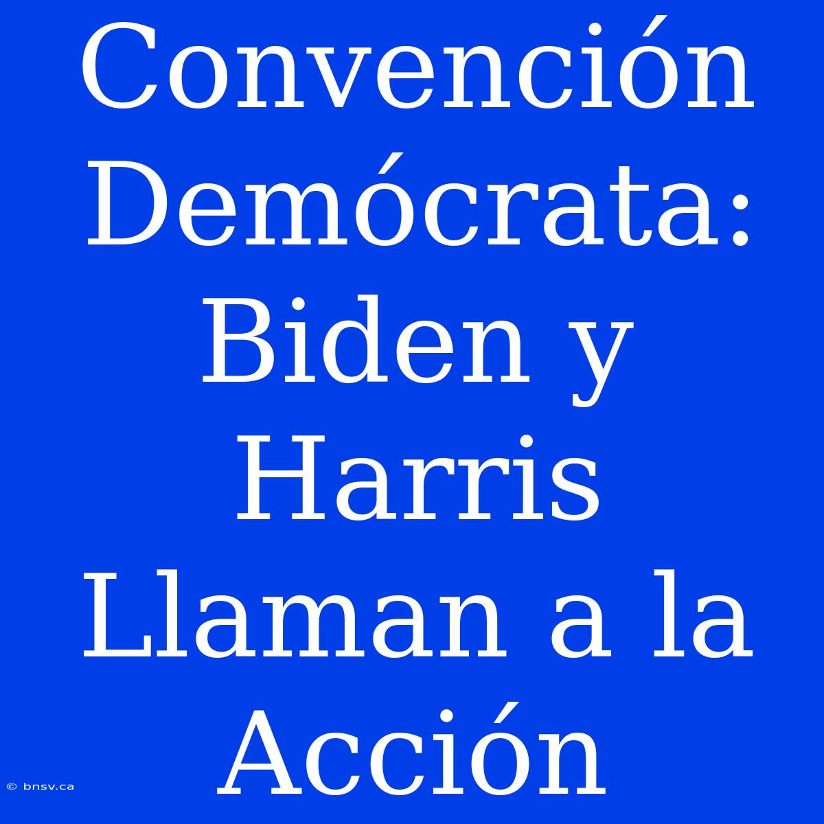 Convención Demócrata: Biden Y Harris Llaman A La Acción