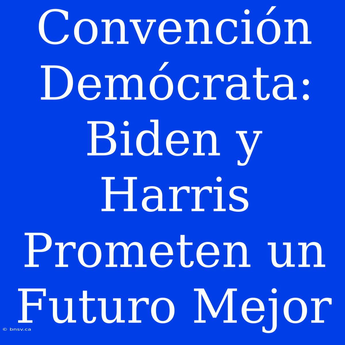 Convención Demócrata: Biden Y Harris Prometen Un Futuro Mejor