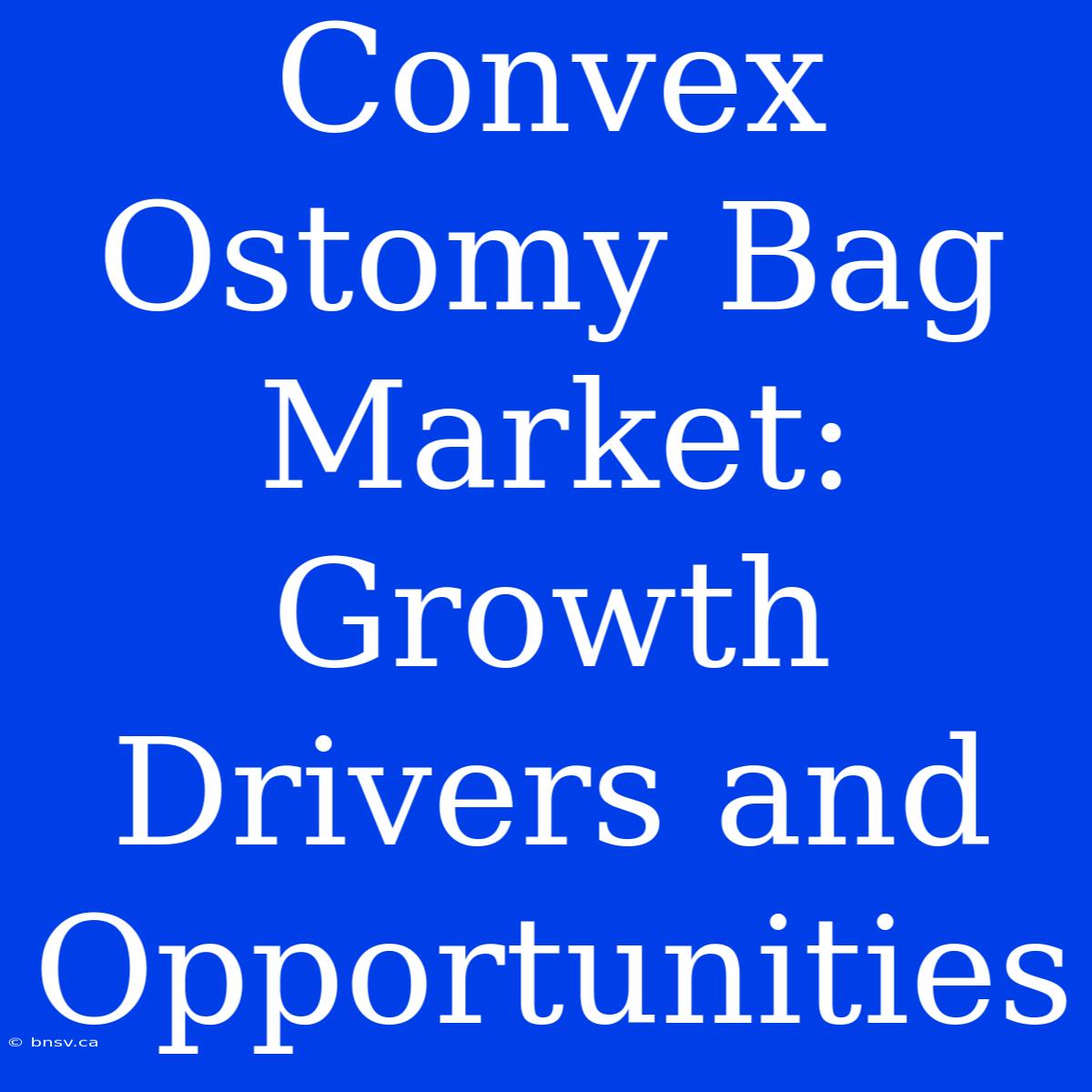 Convex Ostomy Bag Market: Growth Drivers And Opportunities