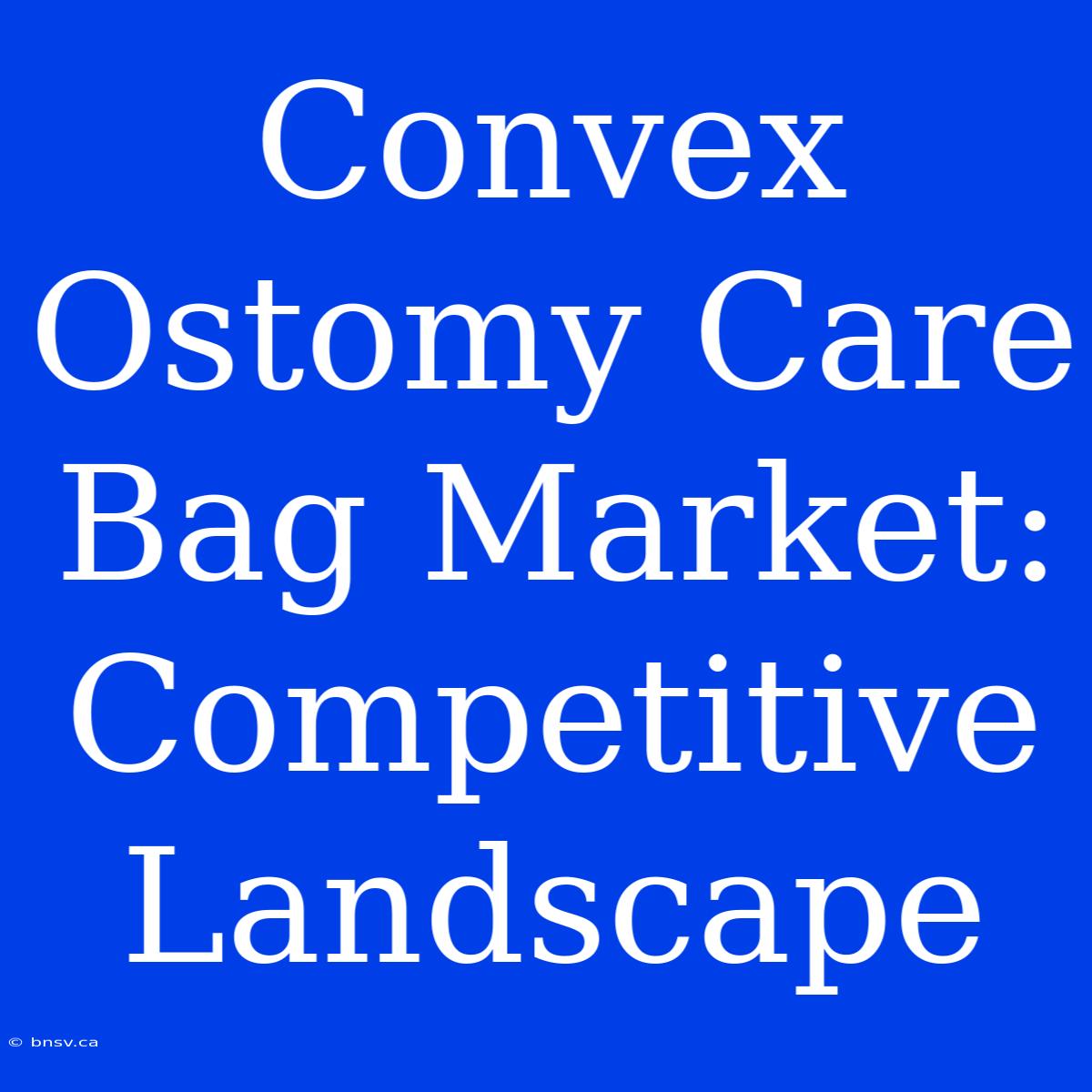 Convex Ostomy Care Bag Market: Competitive Landscape