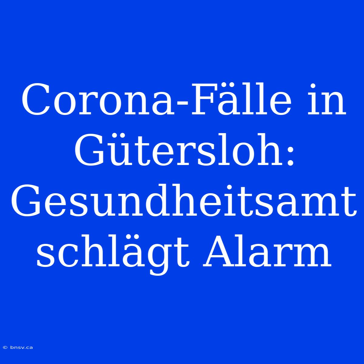 Corona-Fälle In Gütersloh: Gesundheitsamt Schlägt Alarm