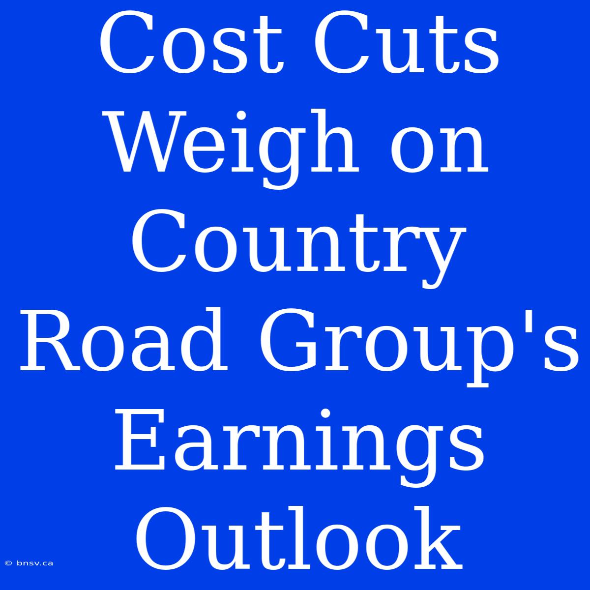 Cost Cuts Weigh On Country Road Group's Earnings Outlook