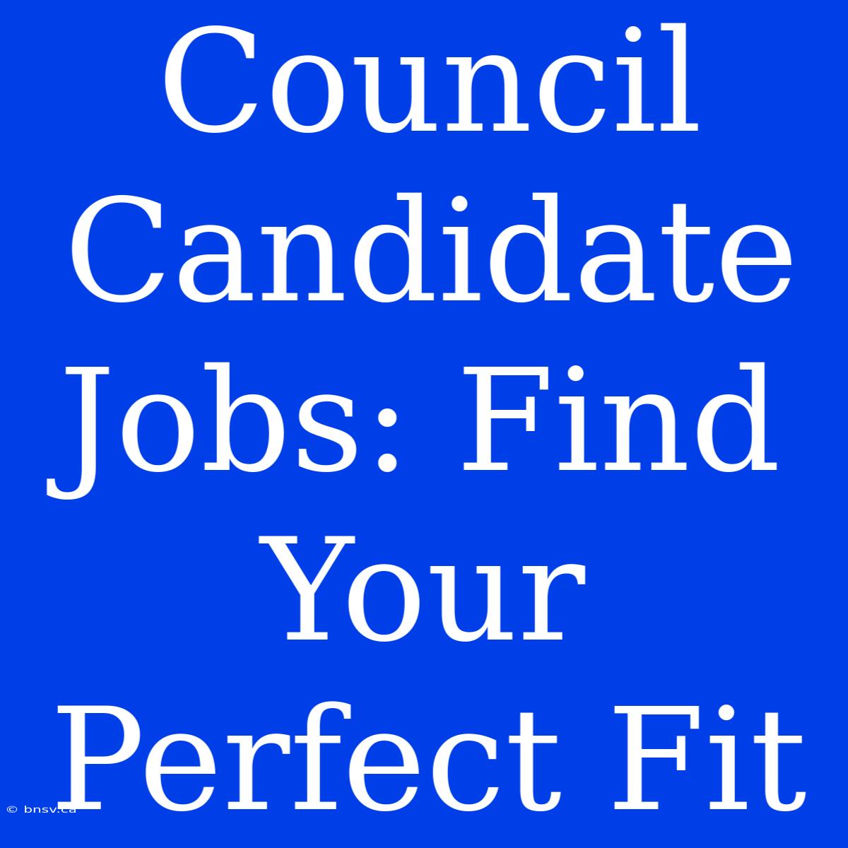 Council Candidate Jobs: Find Your Perfect Fit