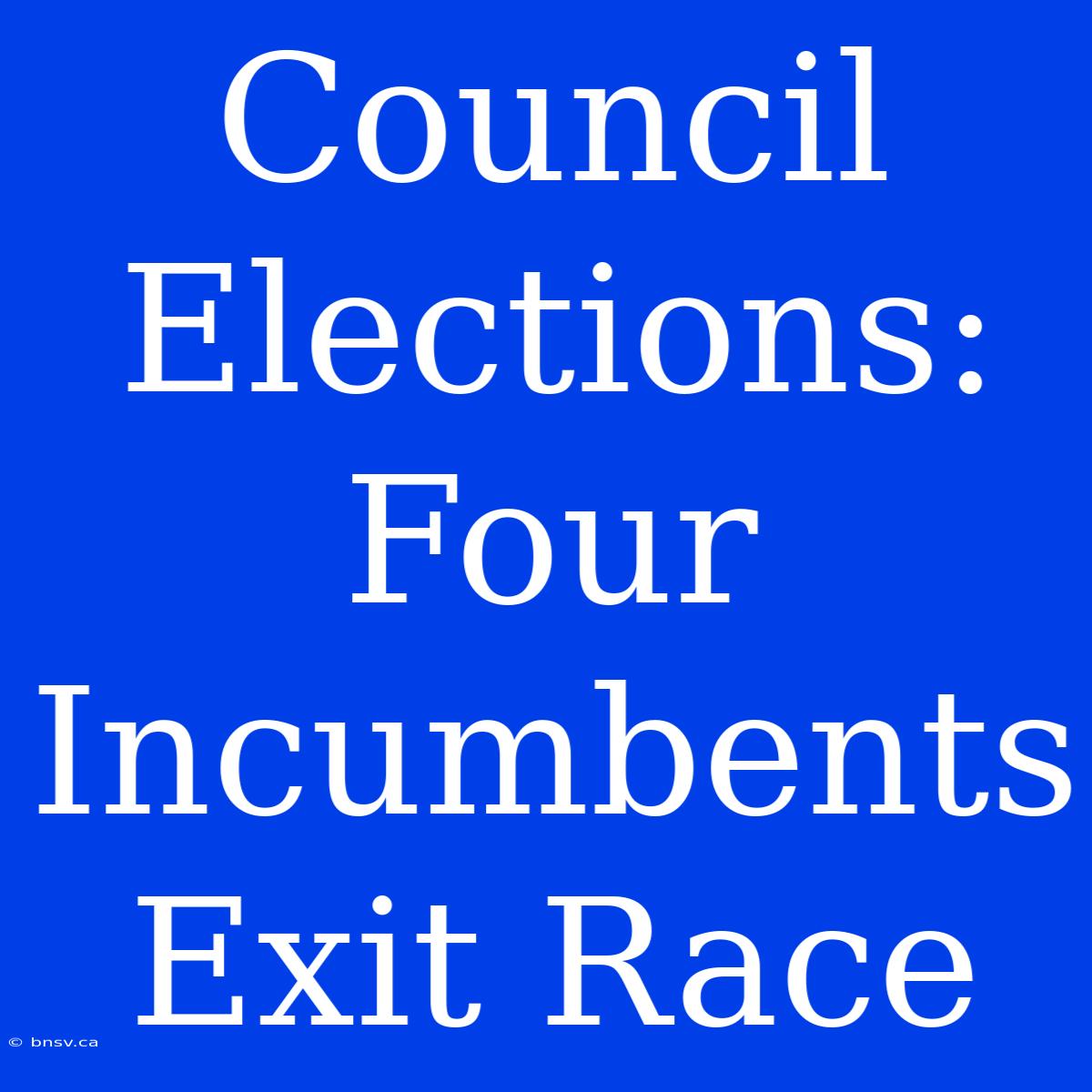 Council Elections: Four Incumbents Exit Race