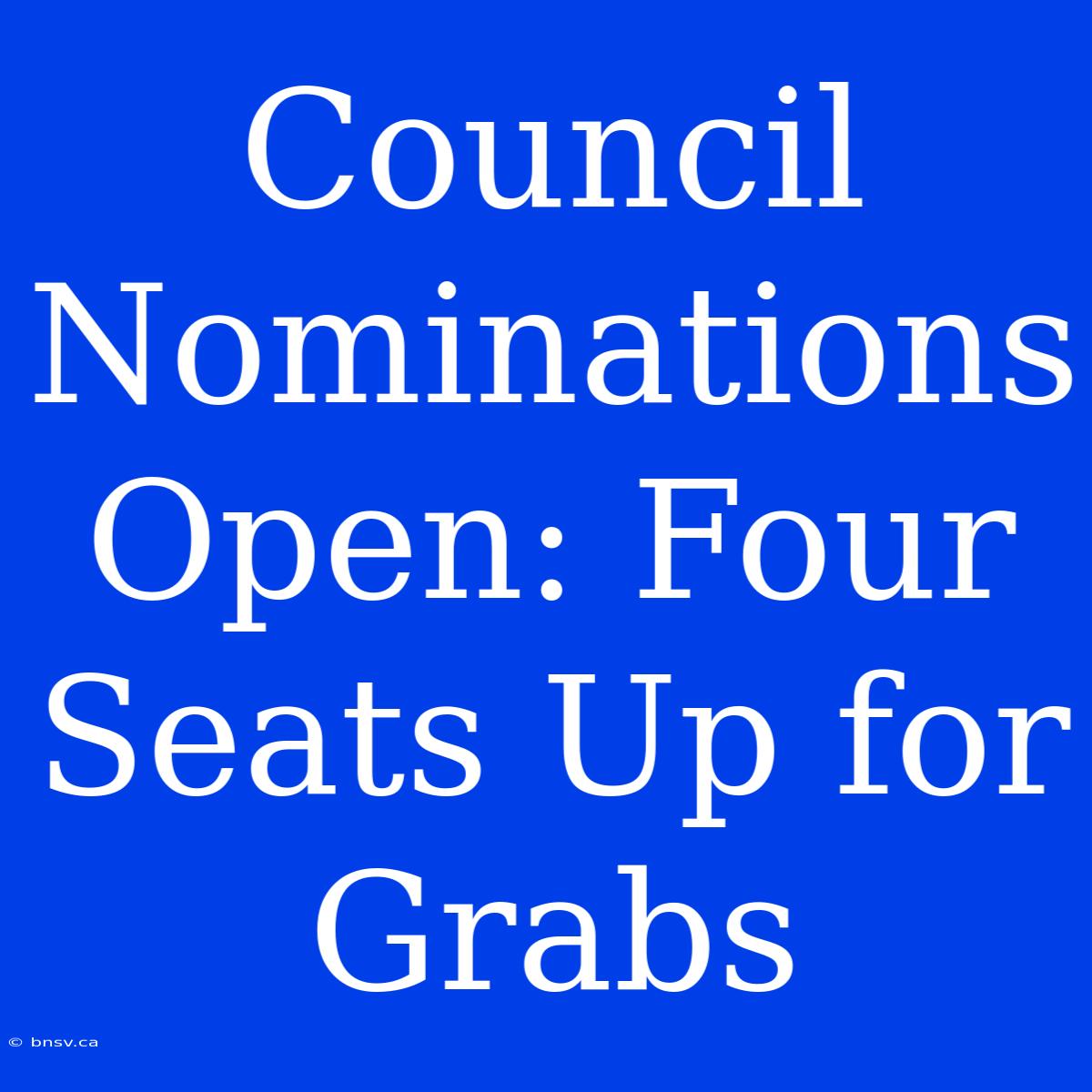 Council Nominations Open: Four Seats Up For Grabs