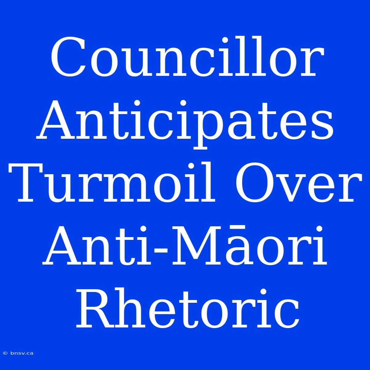 Councillor Anticipates Turmoil Over Anti-Māori Rhetoric