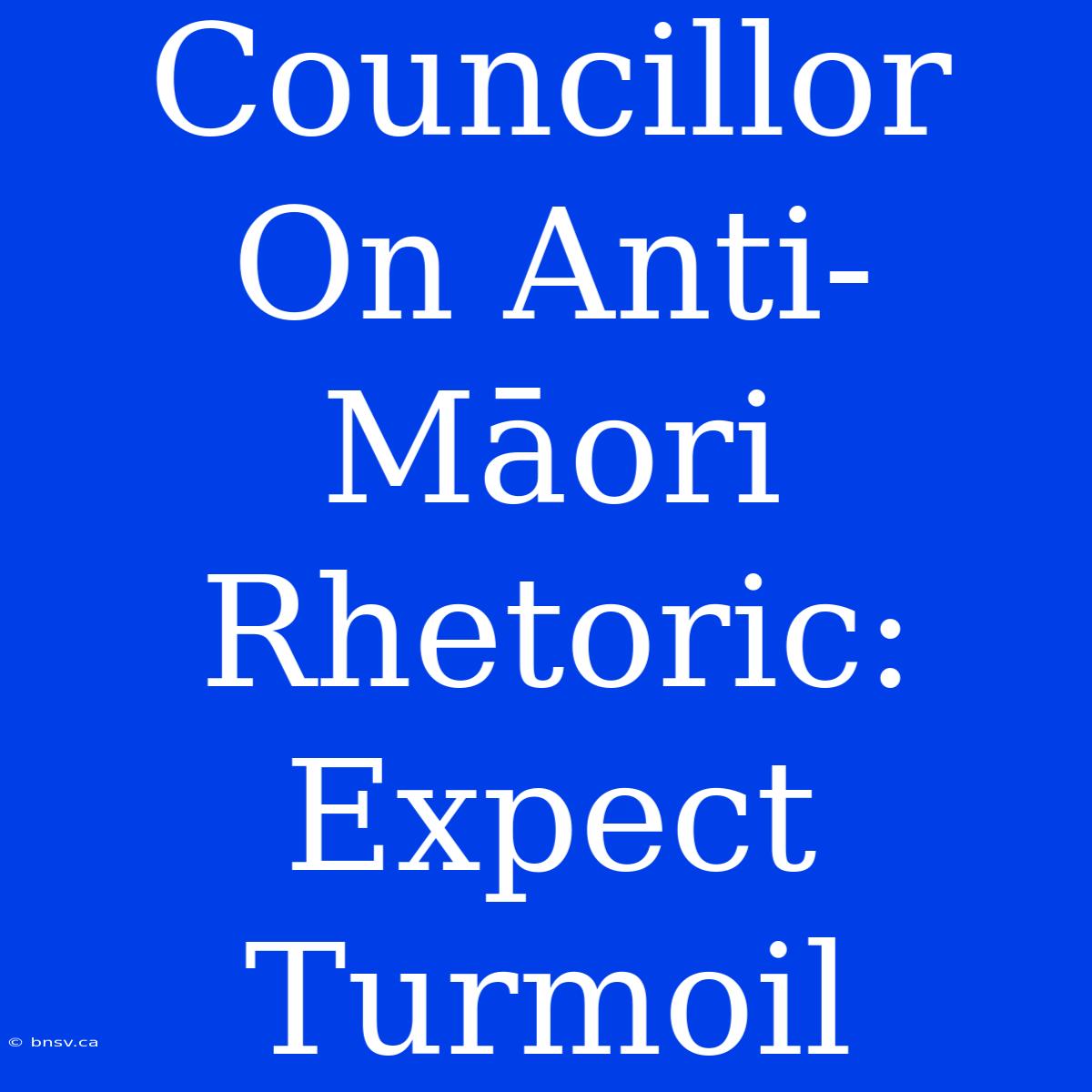 Councillor On Anti-Māori Rhetoric: Expect Turmoil