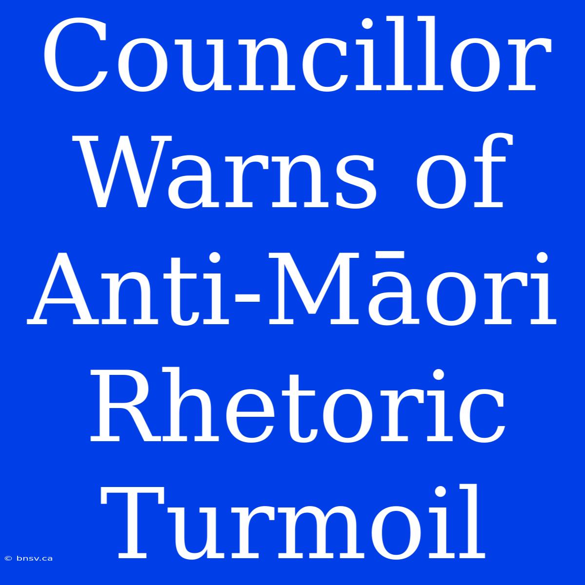 Councillor Warns Of Anti-Māori Rhetoric Turmoil